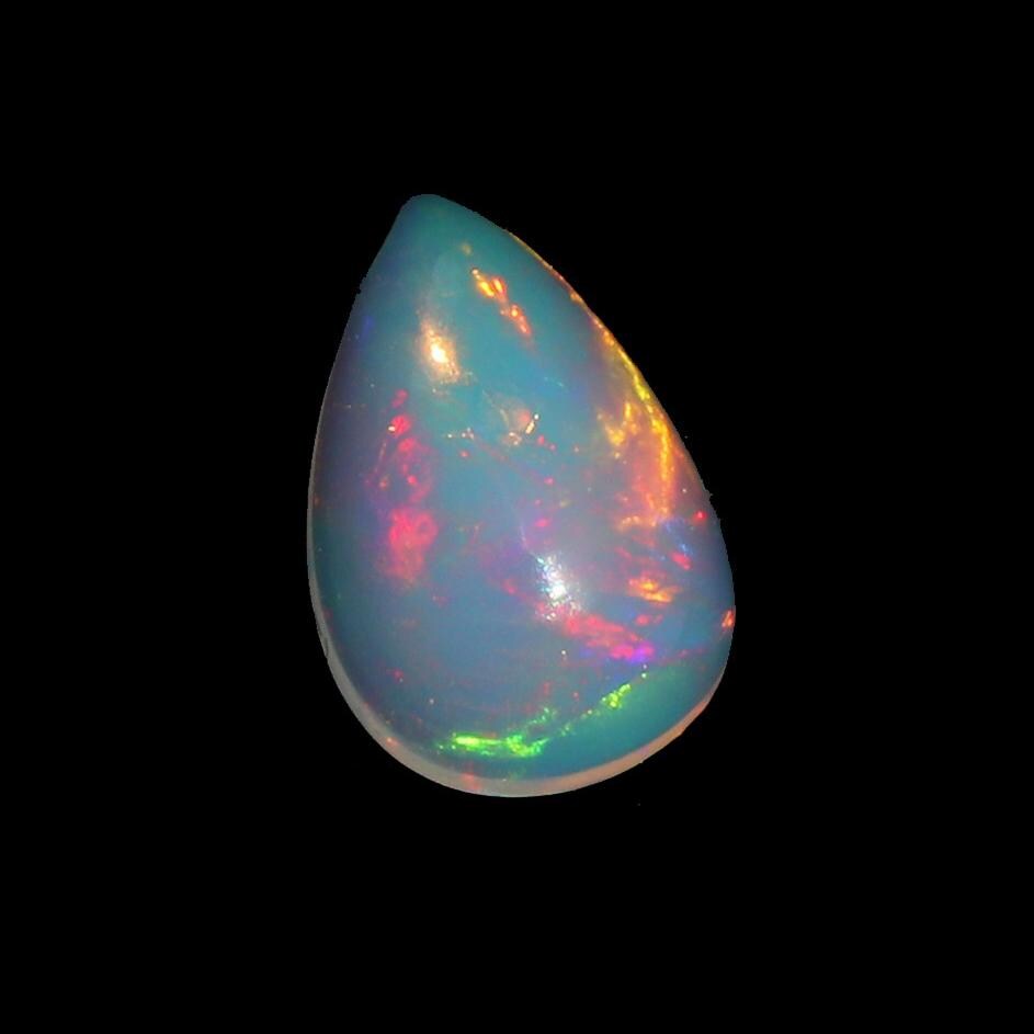 Ethiopian Welo Opal Cabochon: Pear Shape Gemstone, 2.18 Cts