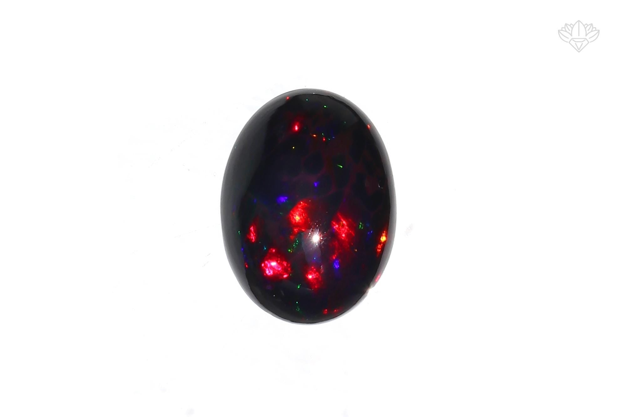 Ethiopian Black Opal Cabochon: 5.8ct Welo Gemstone for Jewelry Making