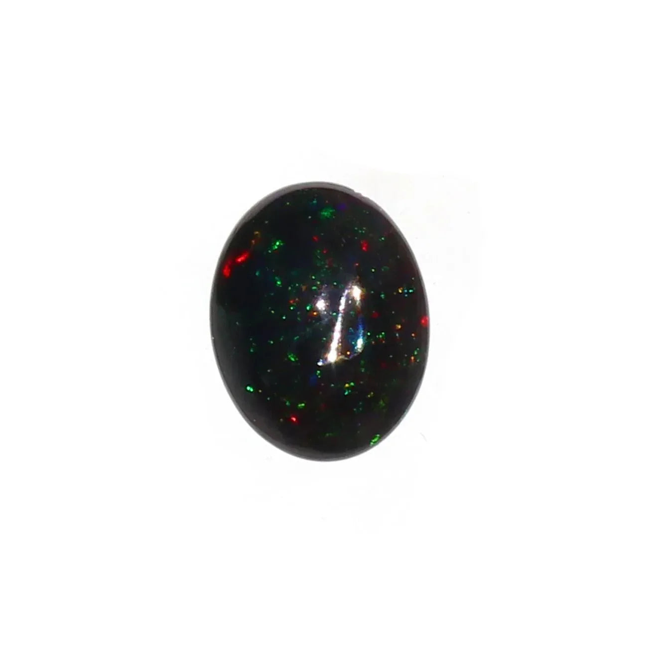 Ethiopian Black Opal Cabochons: Multi-Fire Gemstone Lot (11.53ct, 9pc, 7x10mm loose gemstones