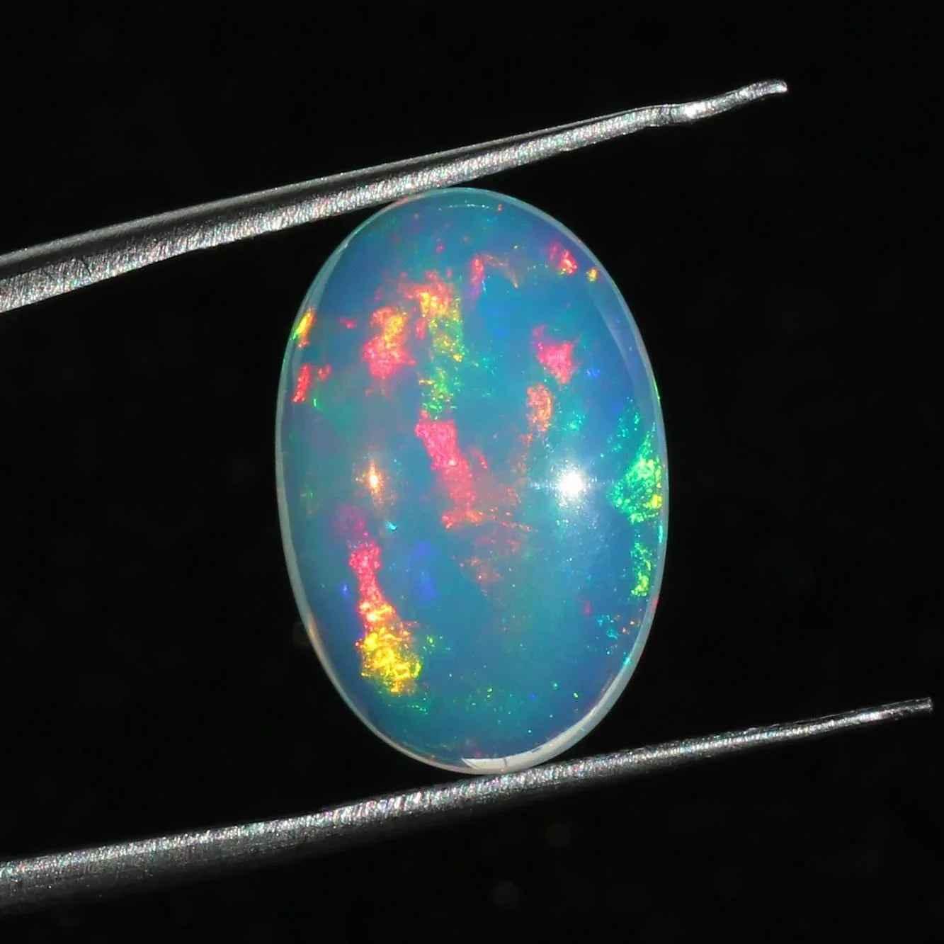 Welo Opal Stone: 5.95 ct Ethiopian Cabochon for Jewelry loose gemstones