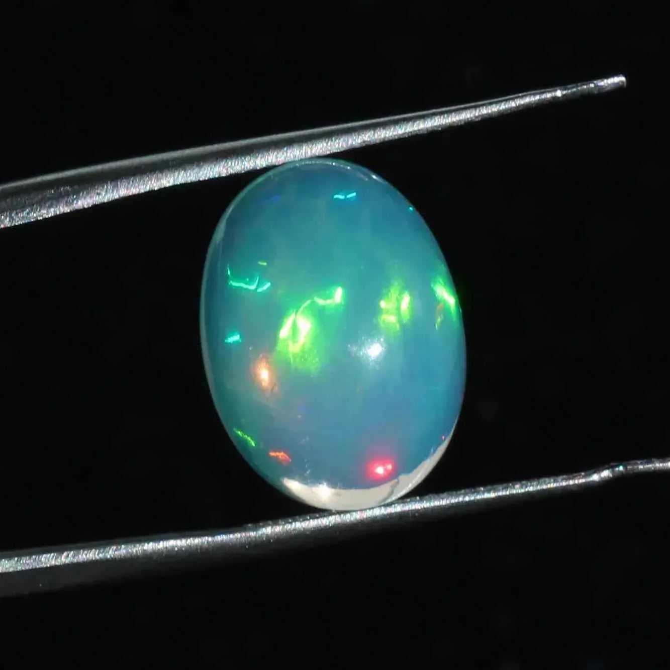 3.21 Carat Ethiopian Opal Cabochon: White Fire Opal Oval Gemstone loose gemstones