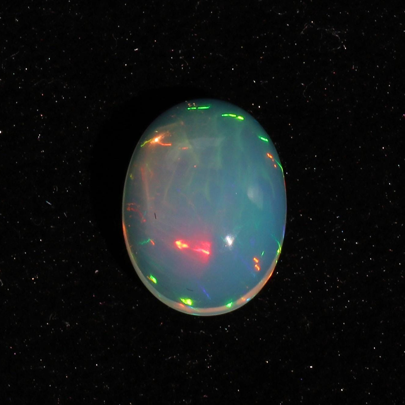3.21 Carat Ethiopian Opal Cabochon: White Fire Opal Oval Gemstone