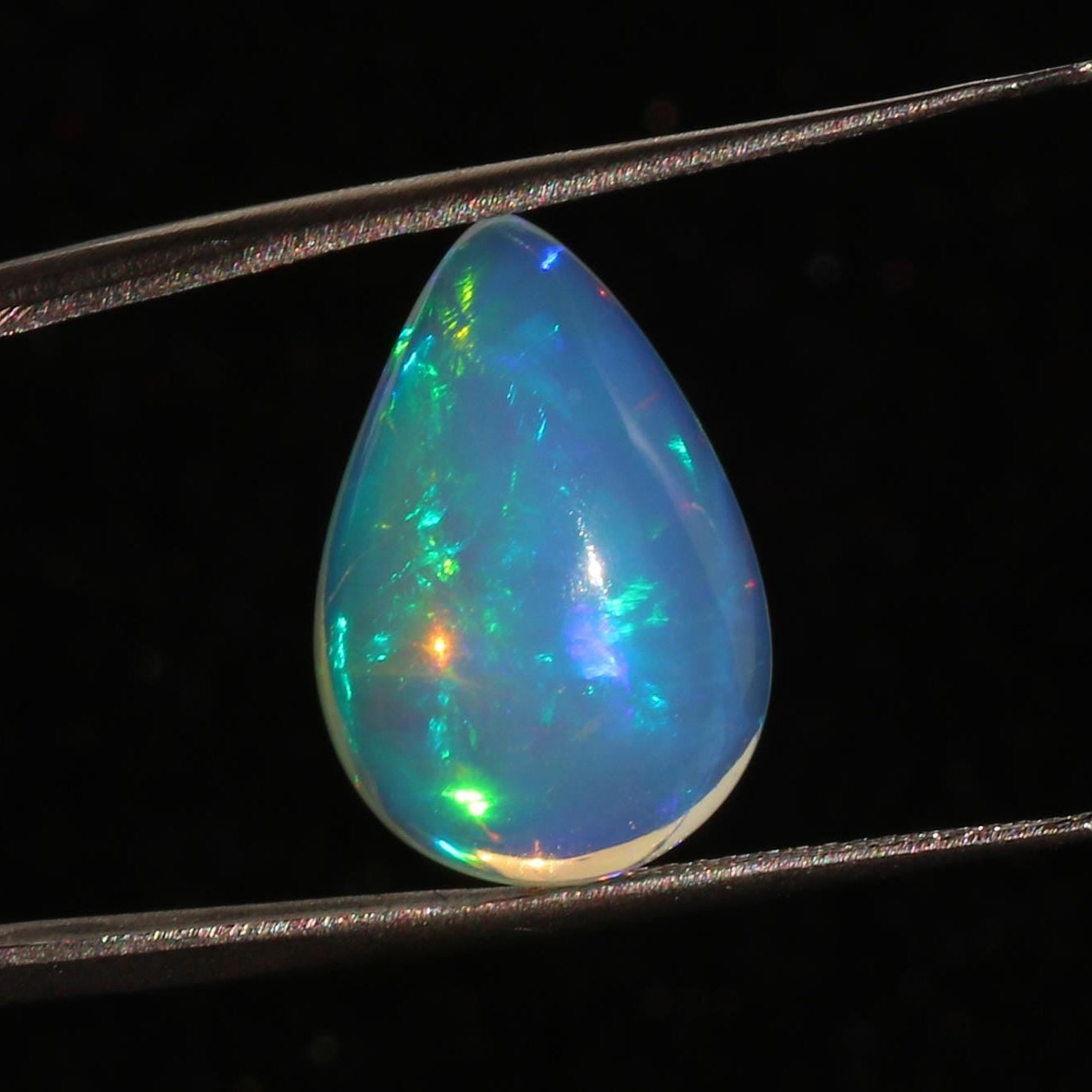 Ethiopian Welo Opal Pear Cabochon: Loose Gemstone, 12x18 mm