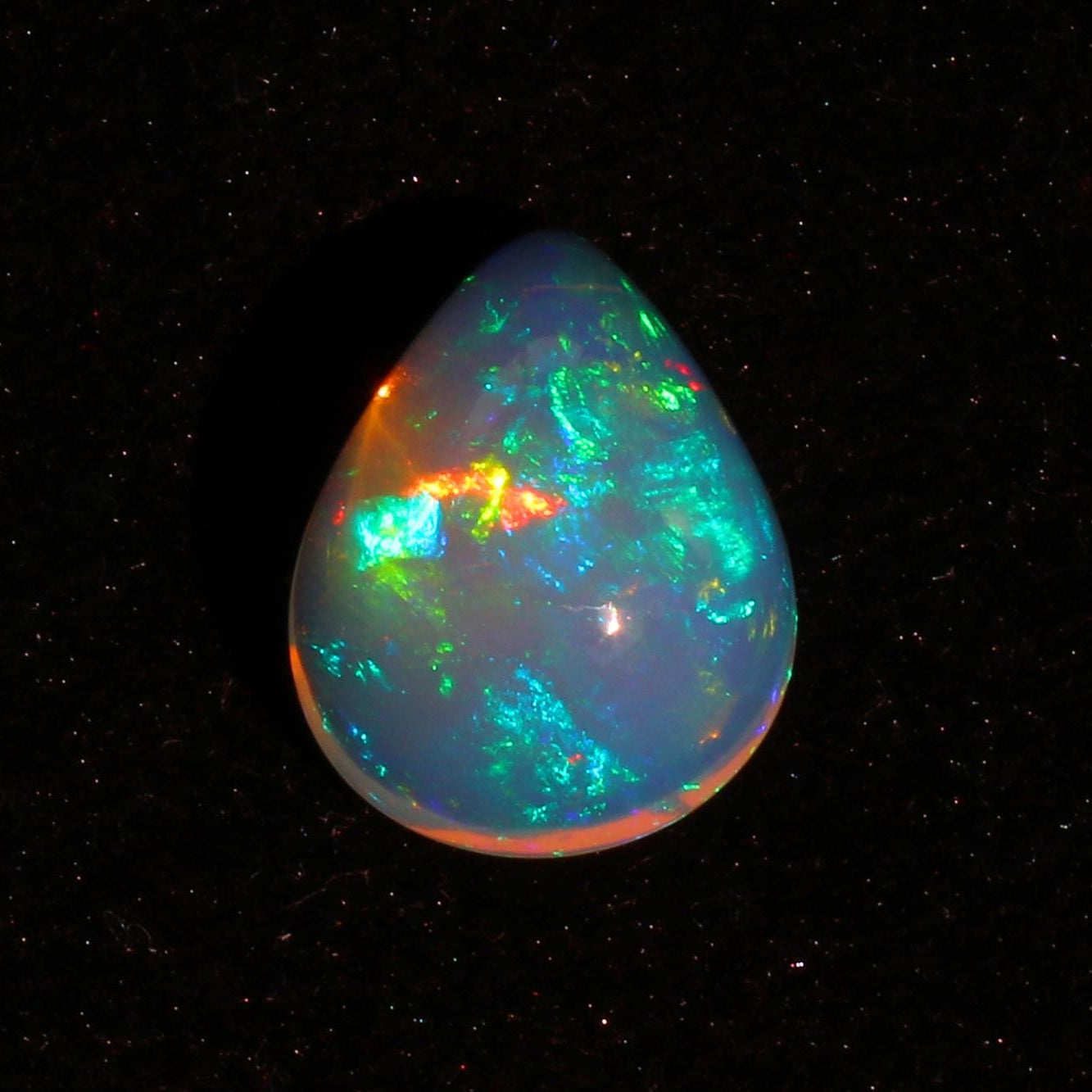 AAA Ethiopian Welo Opal Cabochon: Pear Cut Gemstone, October Birthstone (16x13 mm, 8.04 Cts)