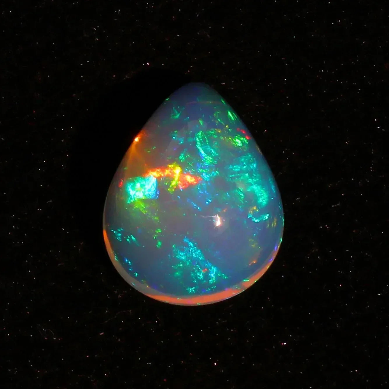 AAA Ethiopian Welo Opal Cabochon: Pear Cut Gemstone, October Birthstone (16x13 mm, 8.04 Cts) loose gemstones