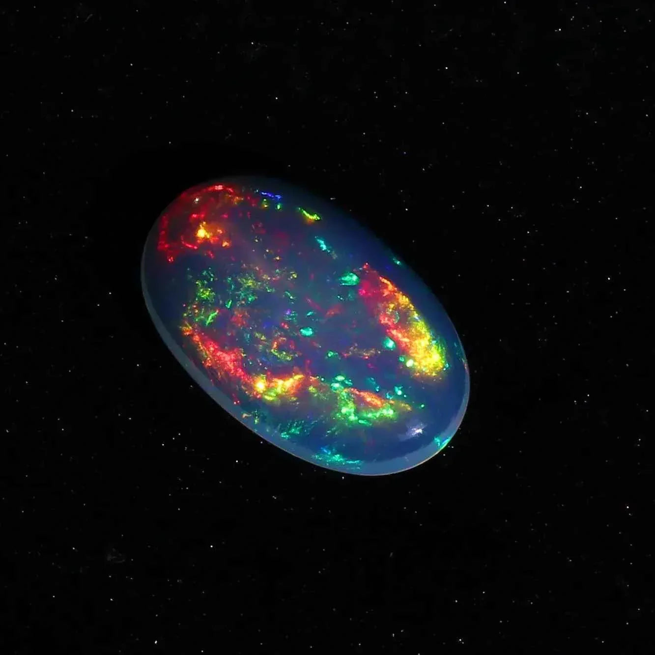 Ethiopian Opal Stone: 12x20mm White Multi-Fire Cabochon loose gemstones