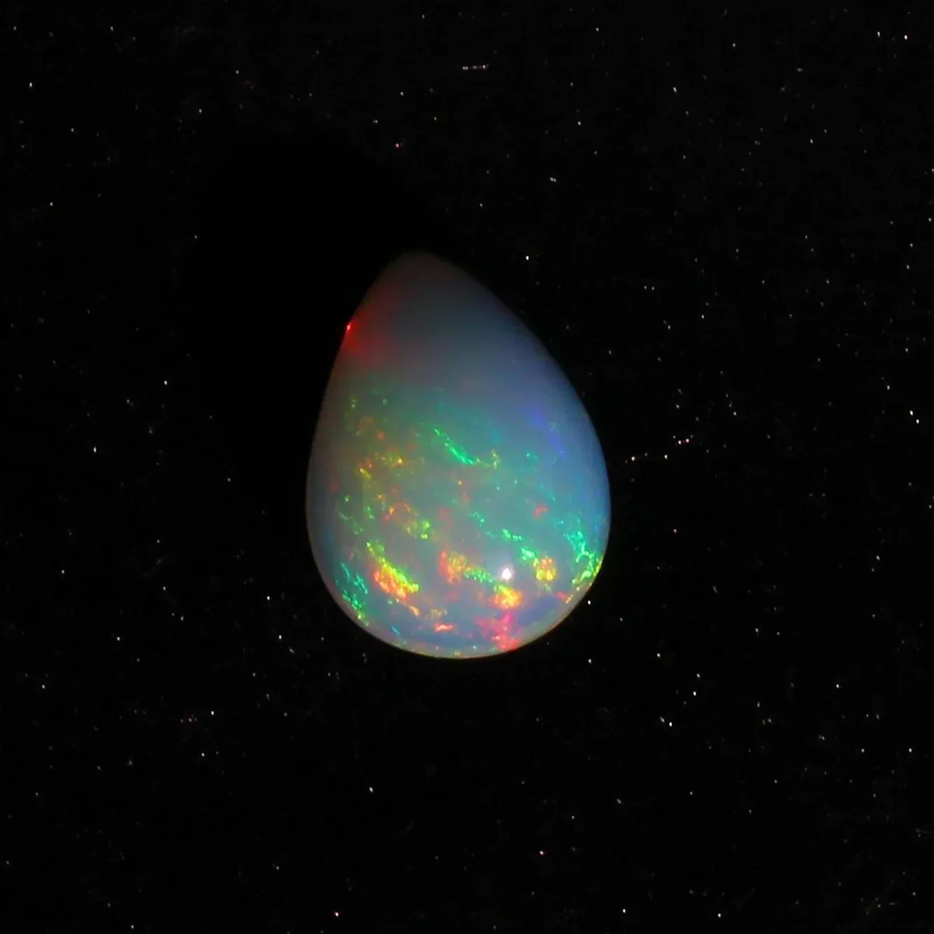 Ethiopian Welo Fire Opal Stone: 4.55 ct Pear Cabochon Gemstone loose gemstones