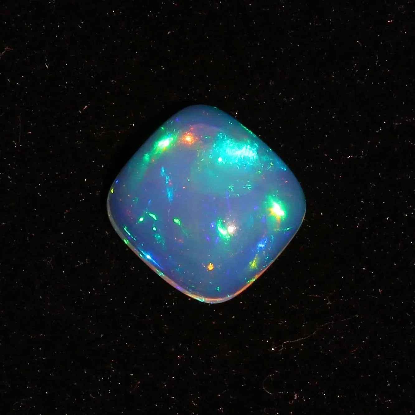 Welo Fire Opal Cabochon: 4.93ct Cushion Cut Ethiopian Gemstone loose gemstones