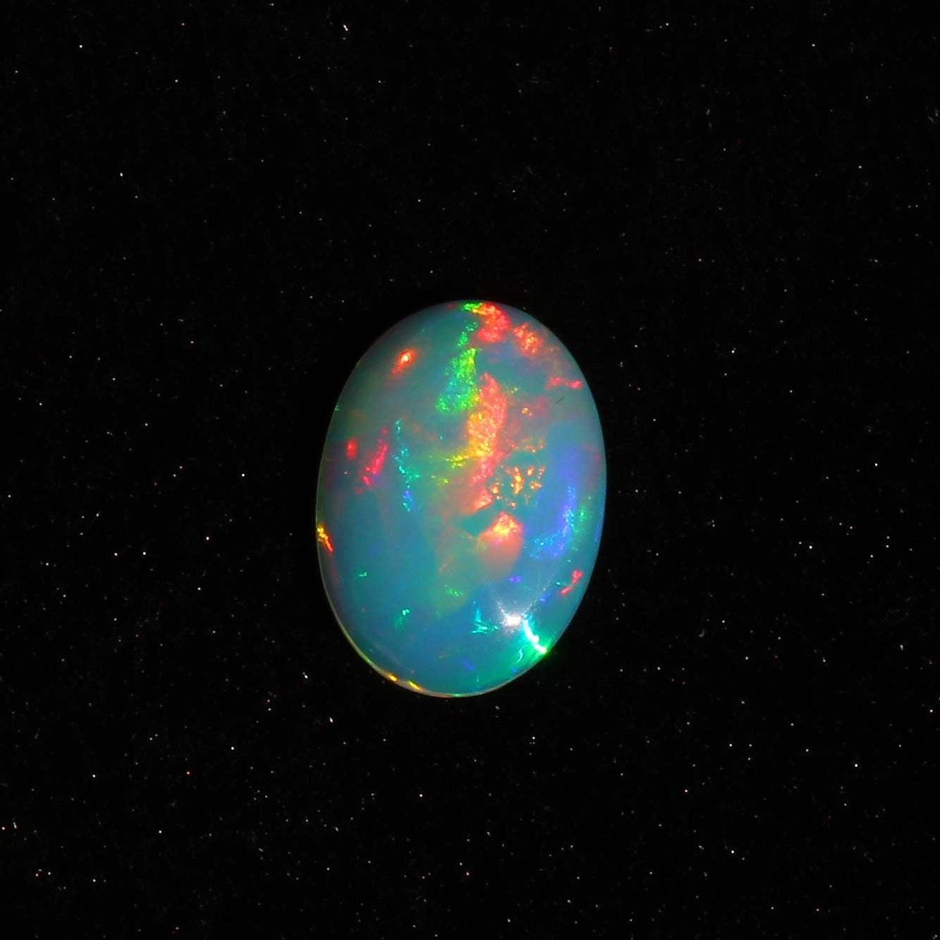 Ethiopian Welo Opal Cabochon: Natural White Fire Opal, October Birthstone (11x16mm, 3.8 Cts)