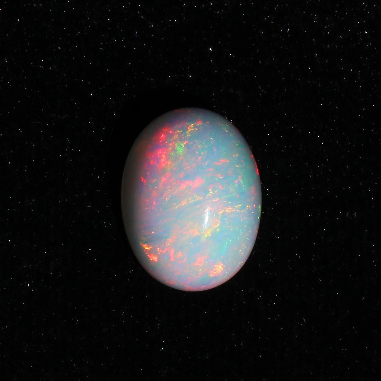 Welo Opal Gemstone: Ethiopian Multi-Fire Oval Cabochon (13x16 mm, 9.61 Cts