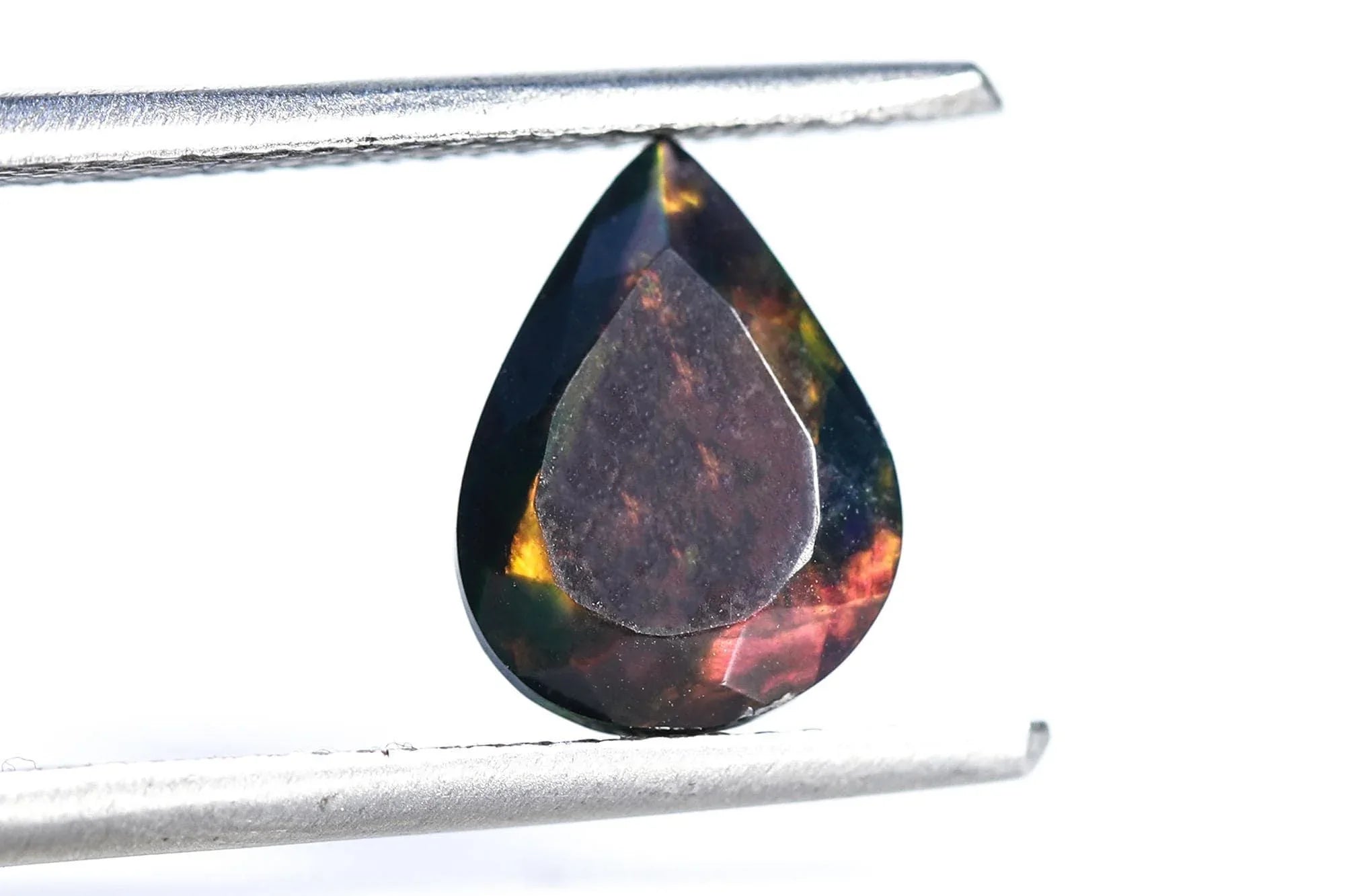 Welo Ethiopian Black Opal Pear Cabochon: 8x10mm Faceted Gemstone loose gemstones