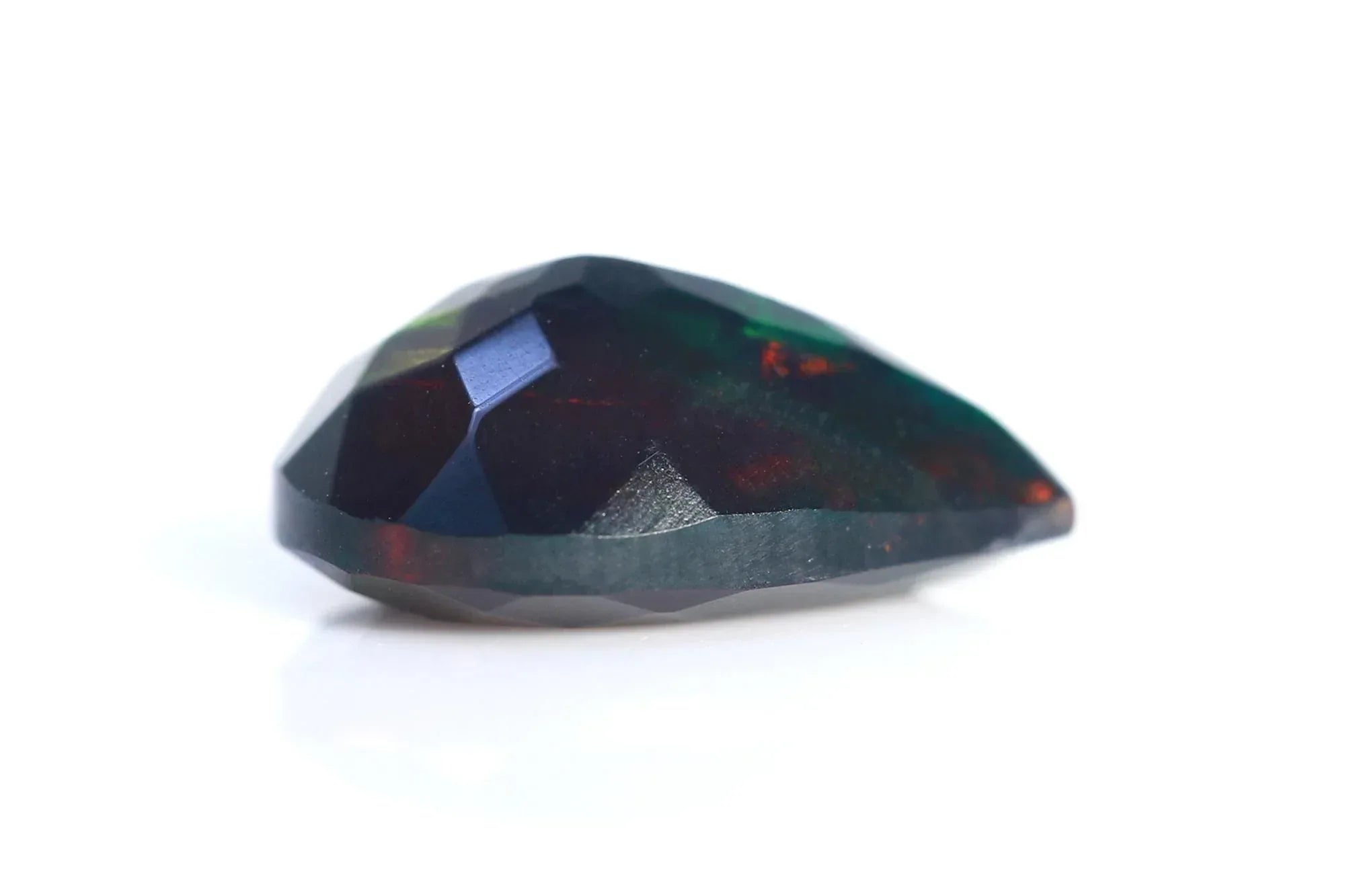 Welo Ethiopian Black Opal Pear Cabochon: 8x10mm Faceted Gemstone loose gemstones