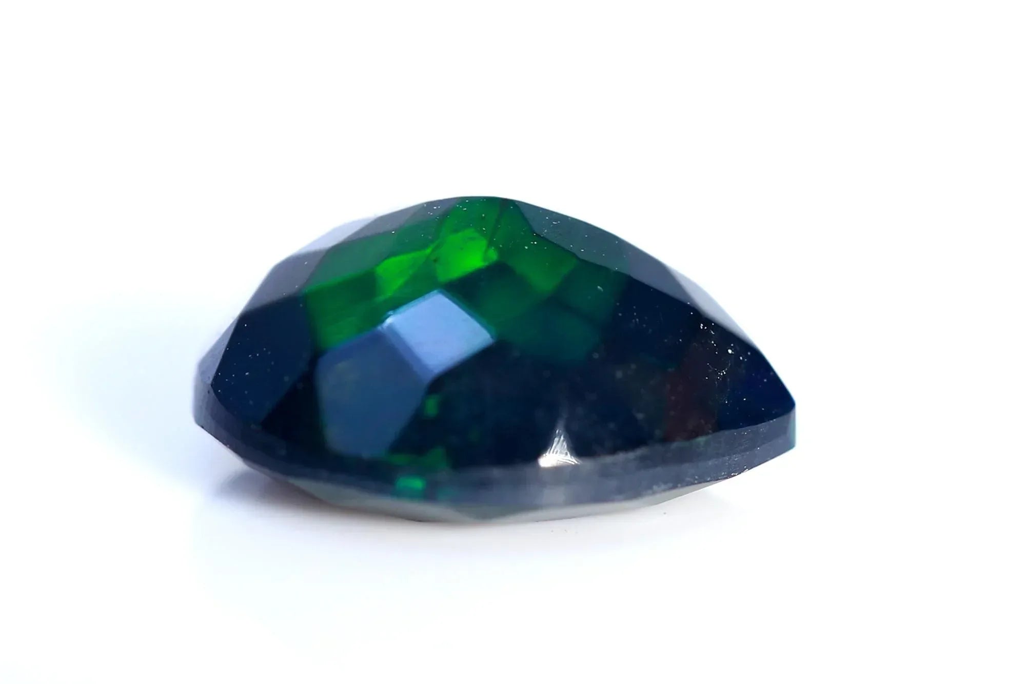 Ethiopian Black Opal Cut Stone: 2.05 ct Faceted Pear Cabochon loose gemstones