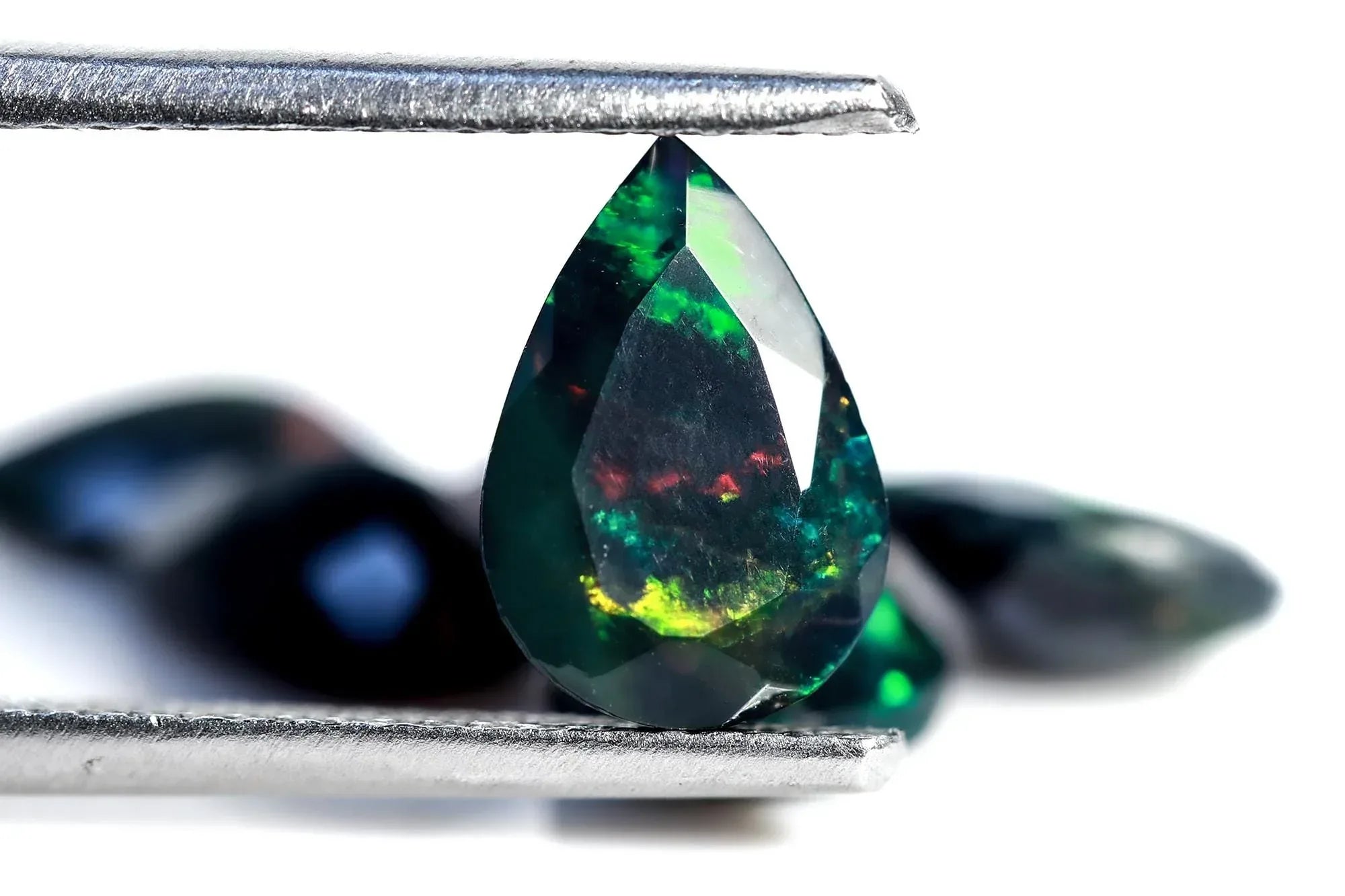 4.78 Ct Ethiopian Welo Black Opal Pear Cabochon: Multi-Fire Gemstone loose gemstones
