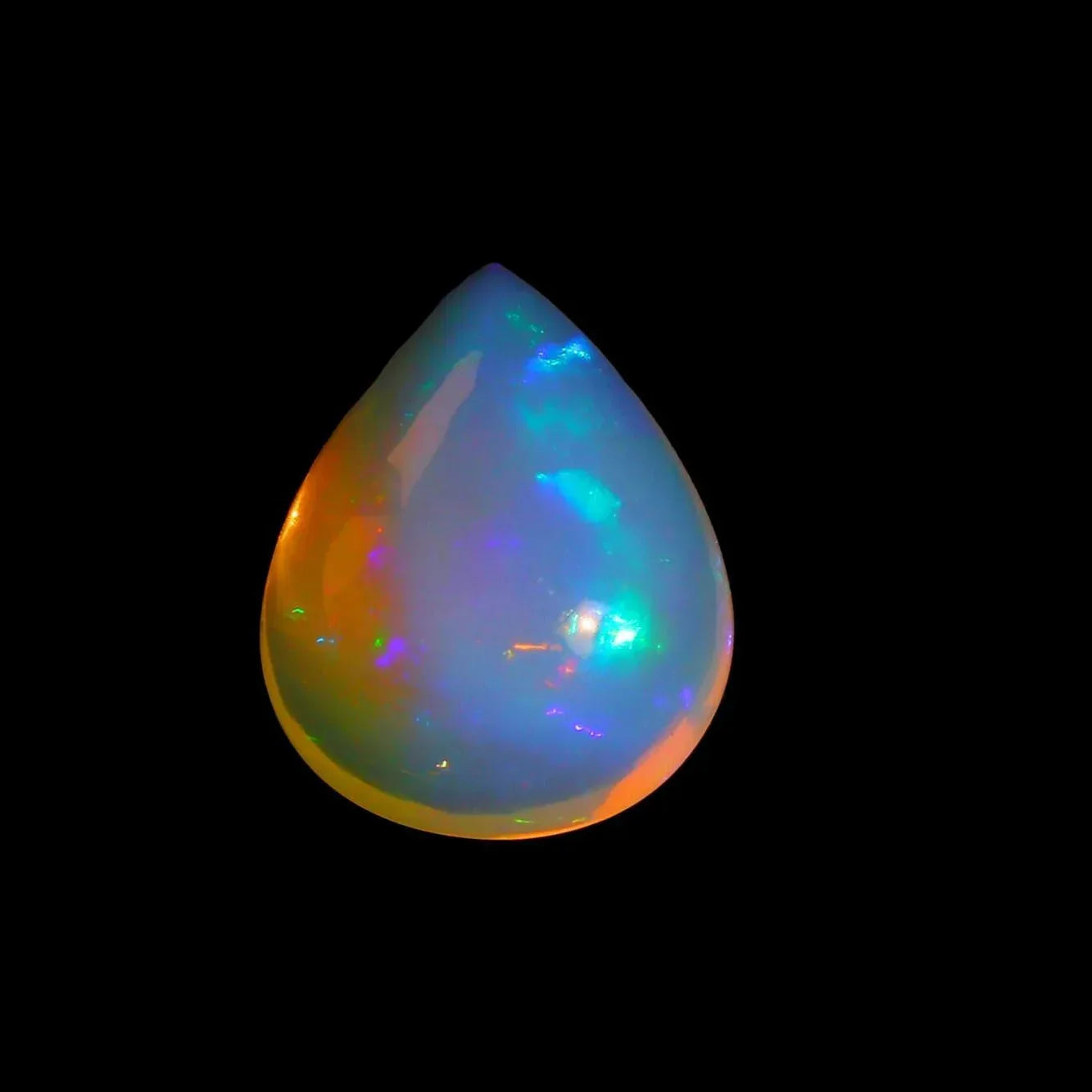 Ethiopian Welo Opal Cabochon: 4.92ct Pear-Cut Gemstone, 14x16mm loose gemstones