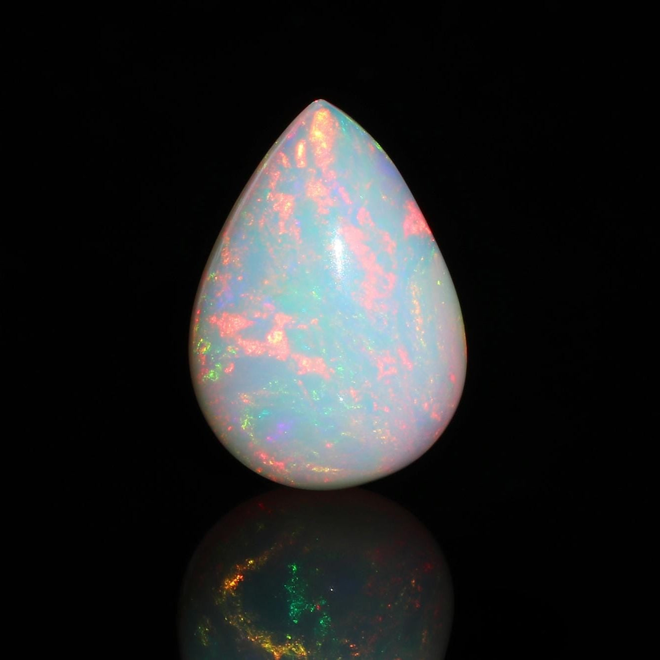 Welo Ethiopian Opal Pear Cabochon: 7.85 Ct Natural Gemstone, 13x19 mm
