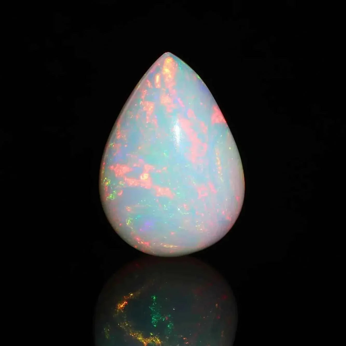Welo Ethiopian Opal Pear Cabochon: 7.85 Ct Natural Gemstone, 13x19 mm loose gemstones