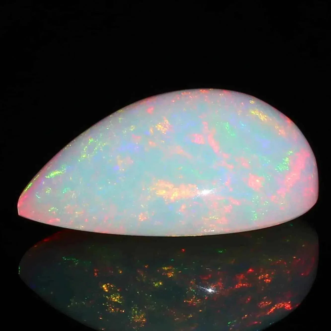 Welo Ethiopian Opal Pear Cabochon: 7.85 Ct Natural Gemstone, 13x19 mm loose gemstones