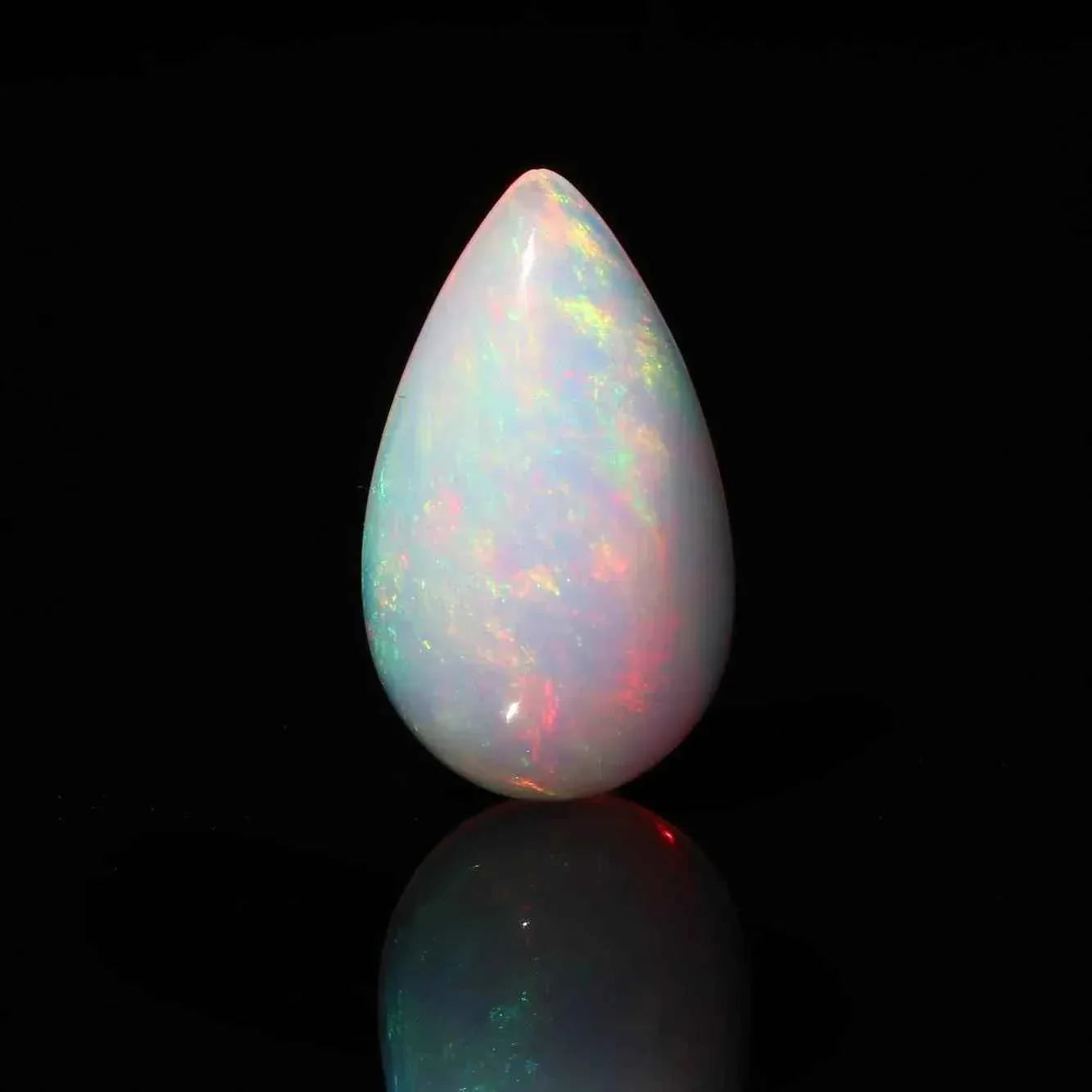 Welo Fire Opal Cabochon 6.23 ct Pear-Shape Ethiopian Gemstone for Jewelry Making loose gemstones