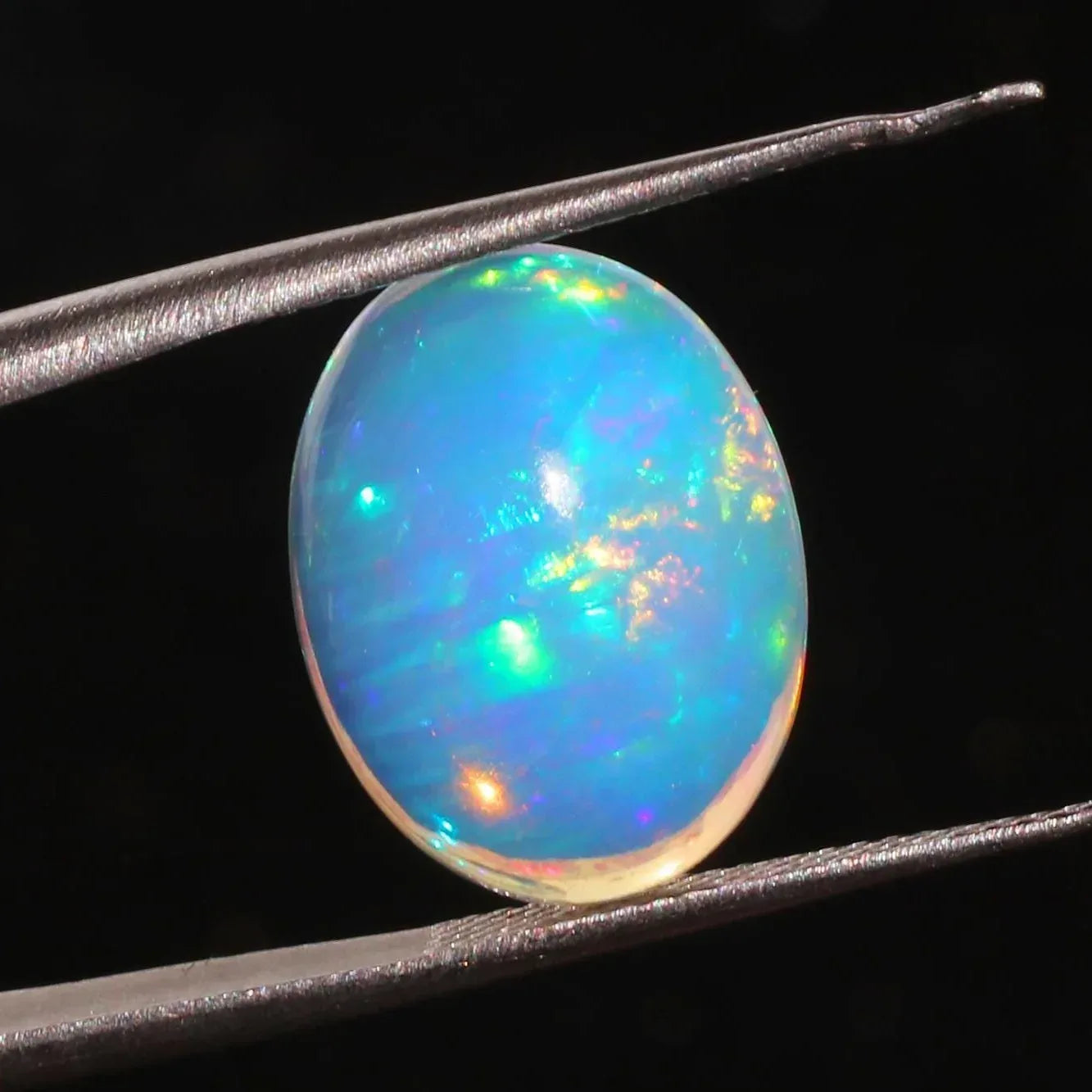 Welo Opal Cabochon: 5.64 ct Ethiopian Fire Opal, October Birthstone loose gemstones