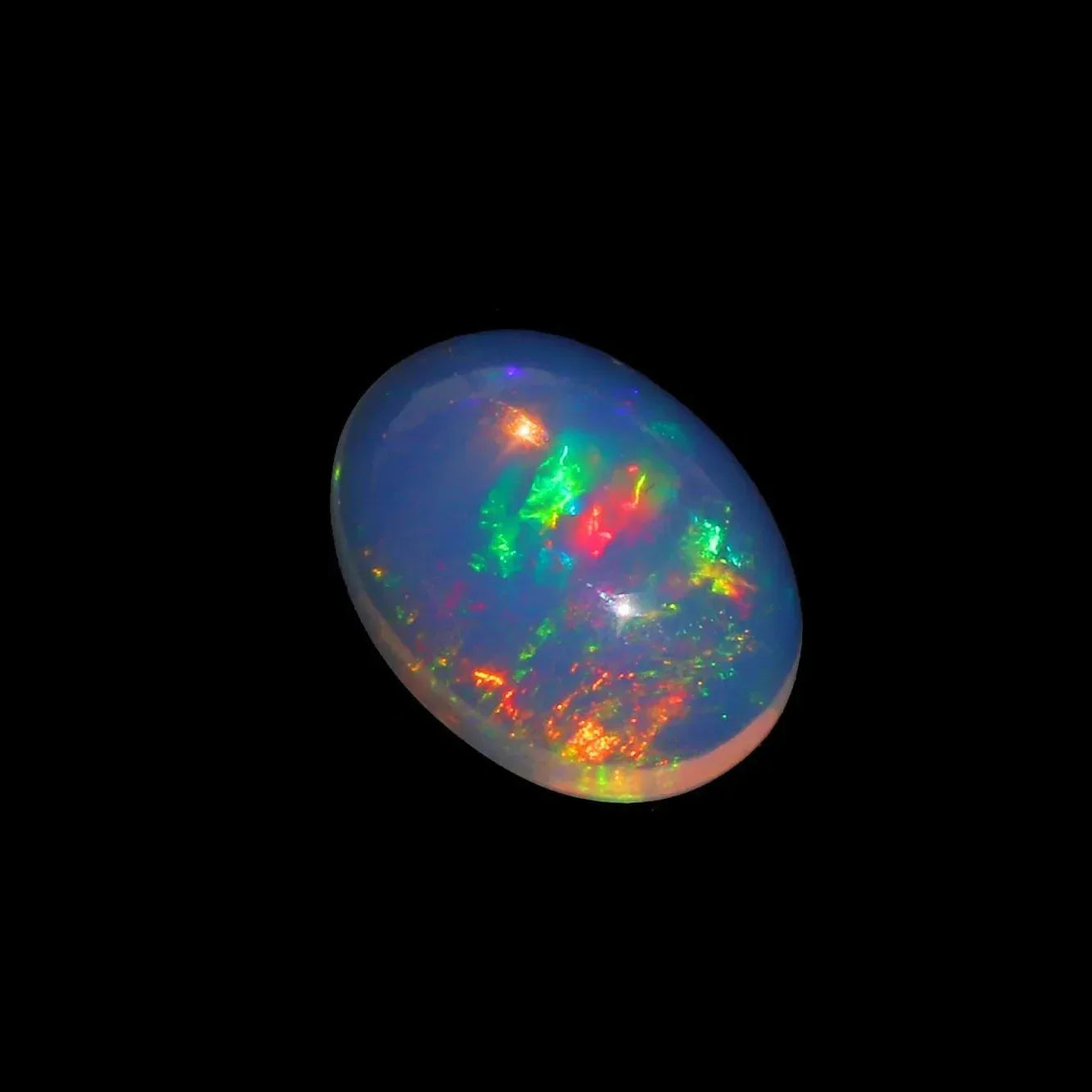 Welo Opal Cabochon: Natural Ethiopian Fire Opal, October Birthstone (6.85 Cts, 12x16mm) loose gemstones