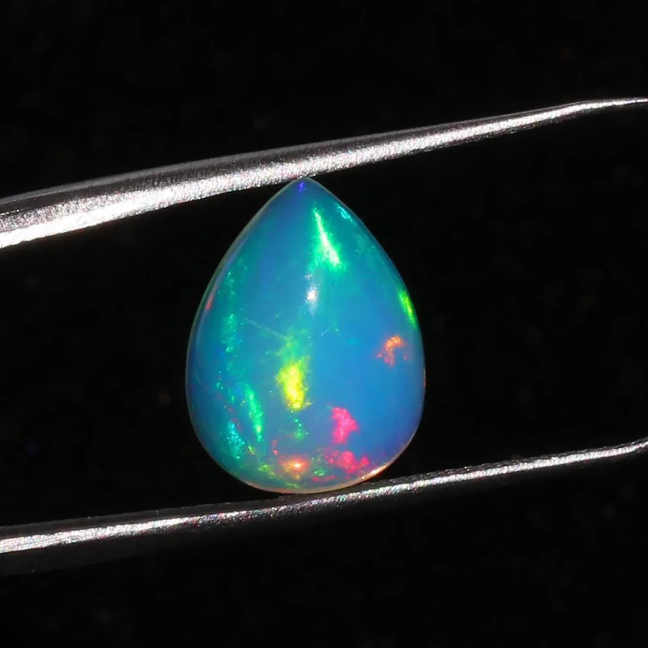 Natural Ethiopian Opal Pear Cabochon, 2.80ct. Hand-Polished Cabochon for Jewelry Making loose gemstones