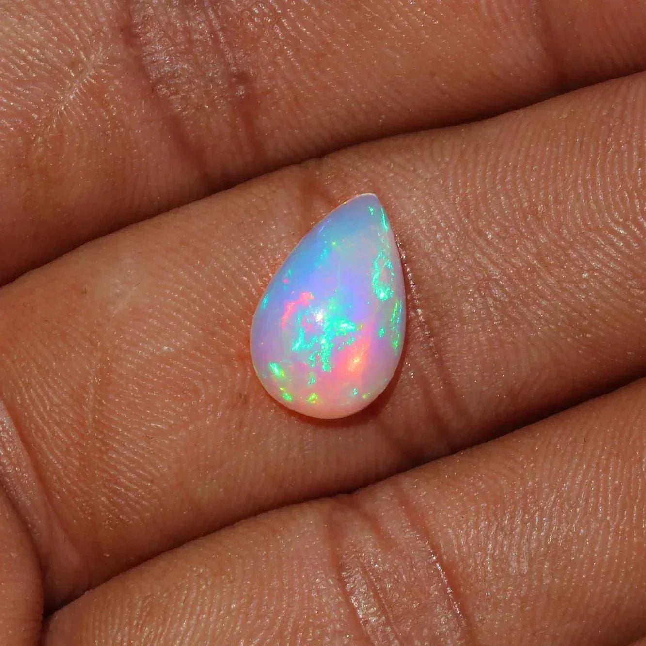 Ethiopian Welo Opal Cabochon: 2.52 Ct Multi-Fire Gemstone, 9x14 mm loose gemstones