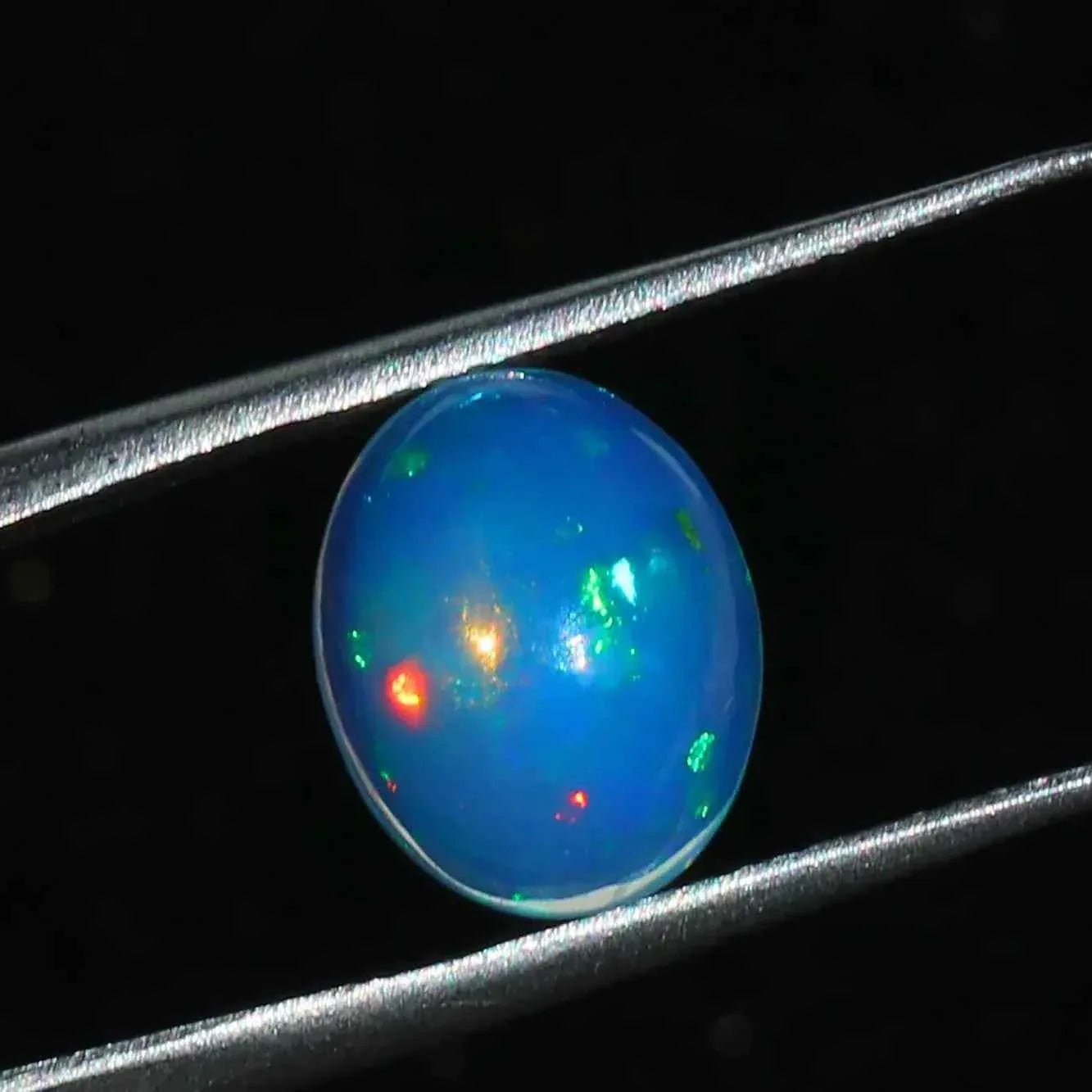 Ethiopian Opal Cabochon: 2.30 Ct Oval Multi-Color Gemstone, 12x9 mm loose gemstones