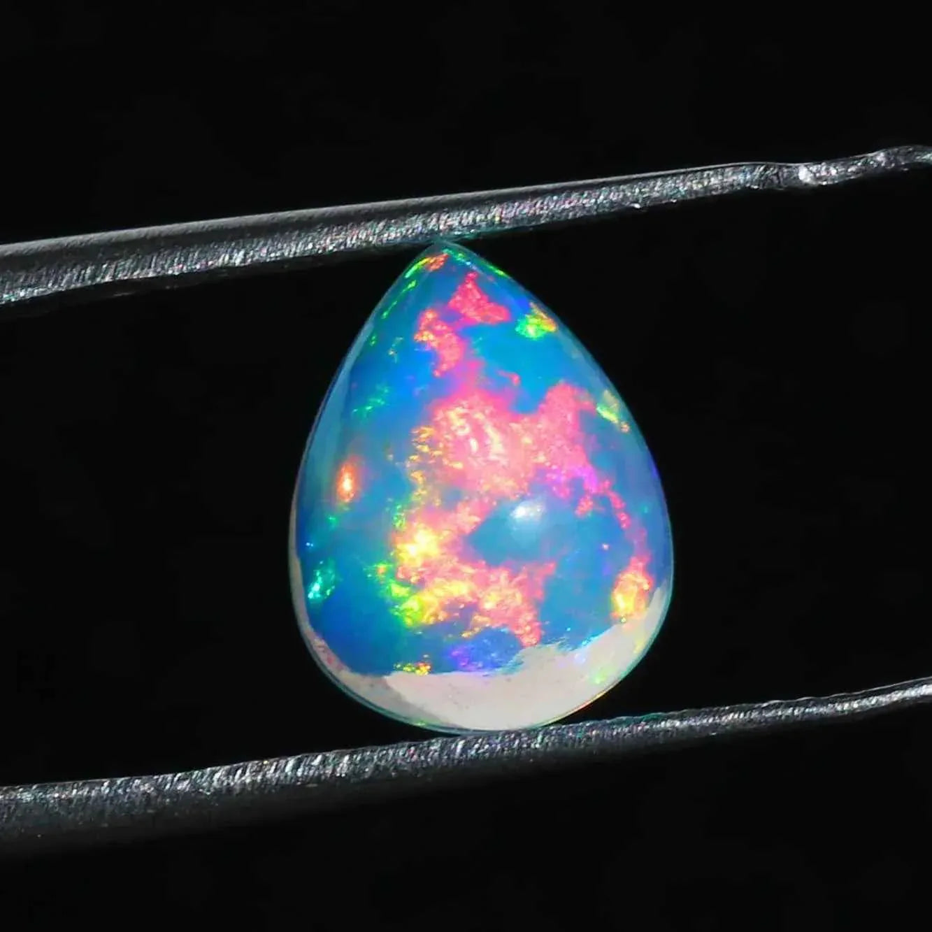 Ethiopian Opal Cabochon 2.50 Cts Pear-Shaped Rainbow Gemstone for Jewelry loose gemstones