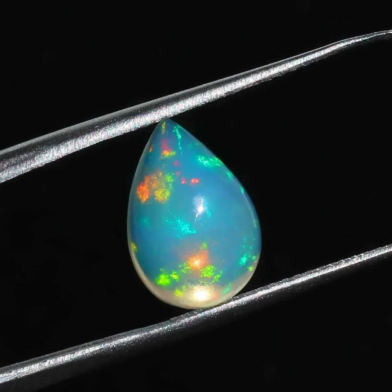 Ethiopian Fire Opal Pear Cut Cabochon AAA Natural Gemstone 1.76 Ct for Sale loose gemstones