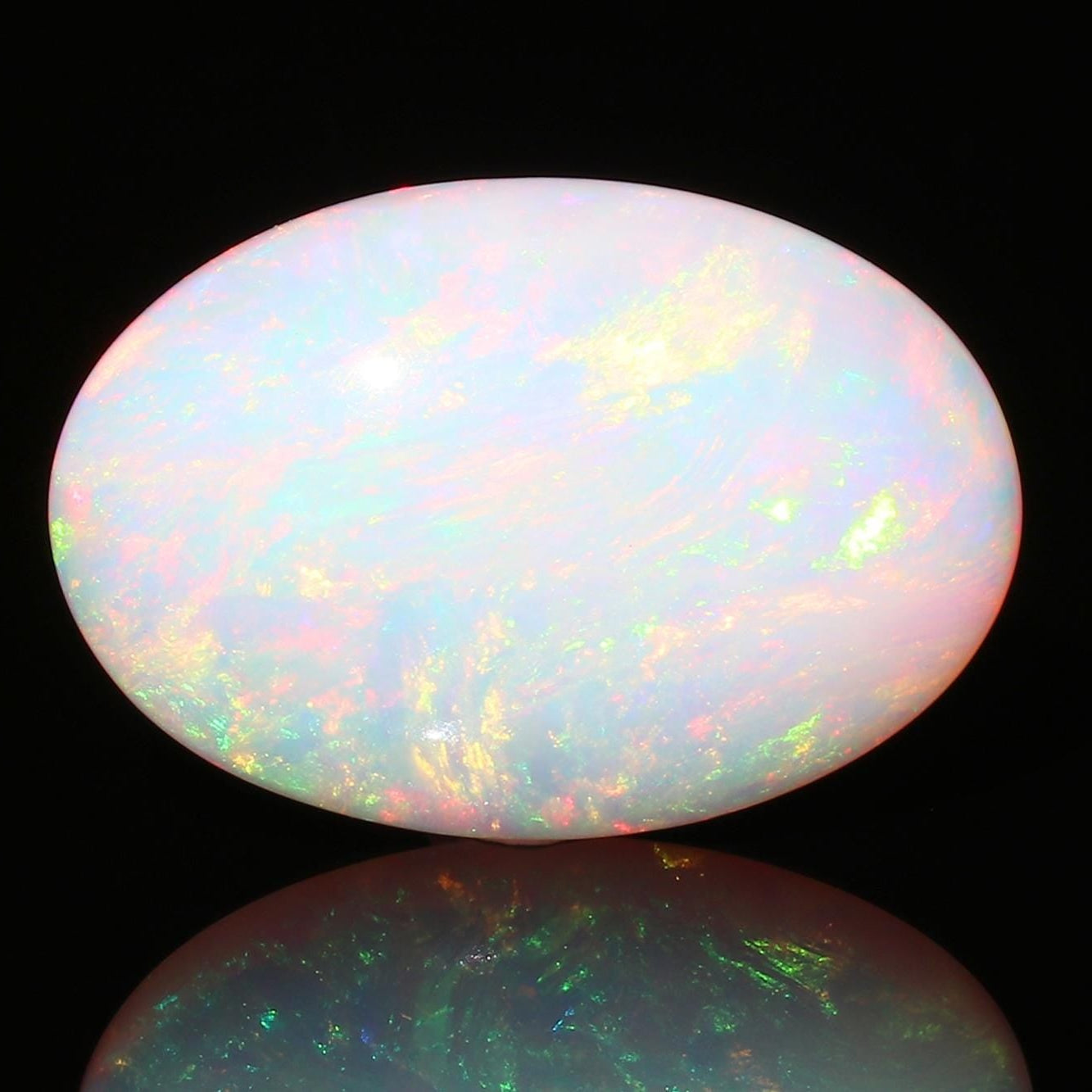 Welo Ethiopian Opal Cabochon: Full Flash Oval Gemstone, 15x22mm