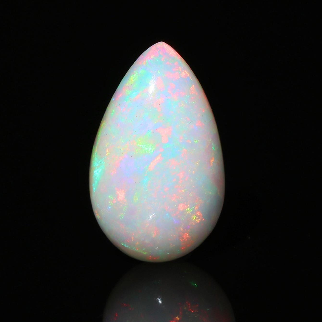 Welo Opal Cabochon: Ethiopian Pear Opal, Multi-Fire Gemstone, 8.44 Carat