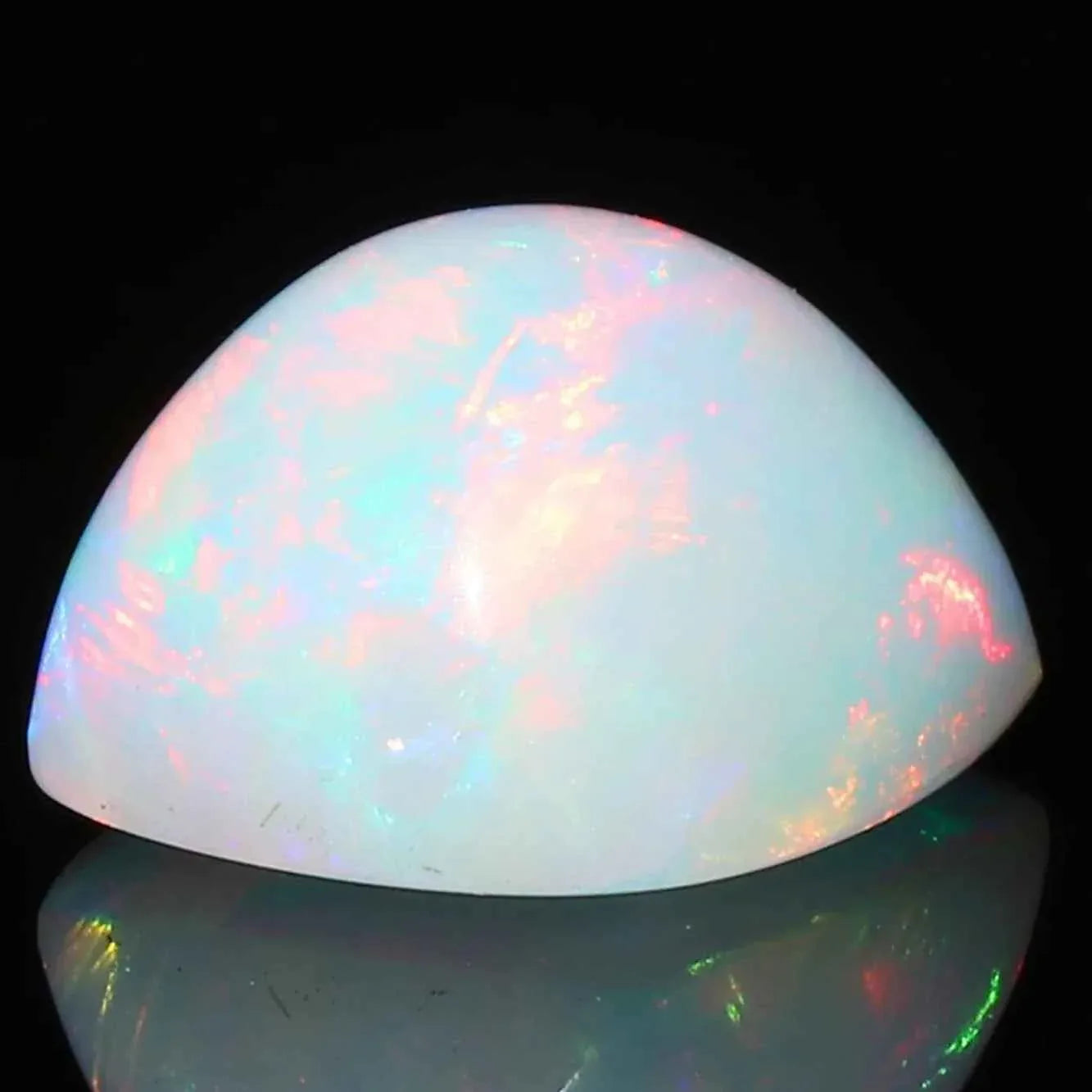 Ethiopian Welo Opal Gemstone 12mm Cushion Cabochon - Multi-Fire October Birthstone loose gemstones