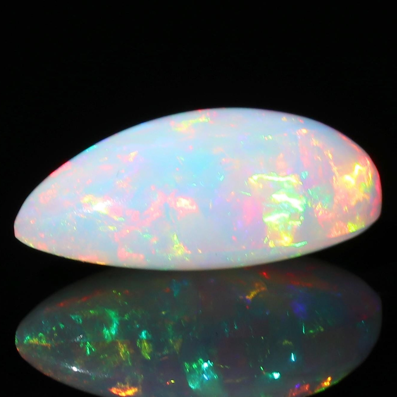 White Ethiopian Fire Opal Cabochon: 2.75 Carat Marquise Gemstone for Jewelry