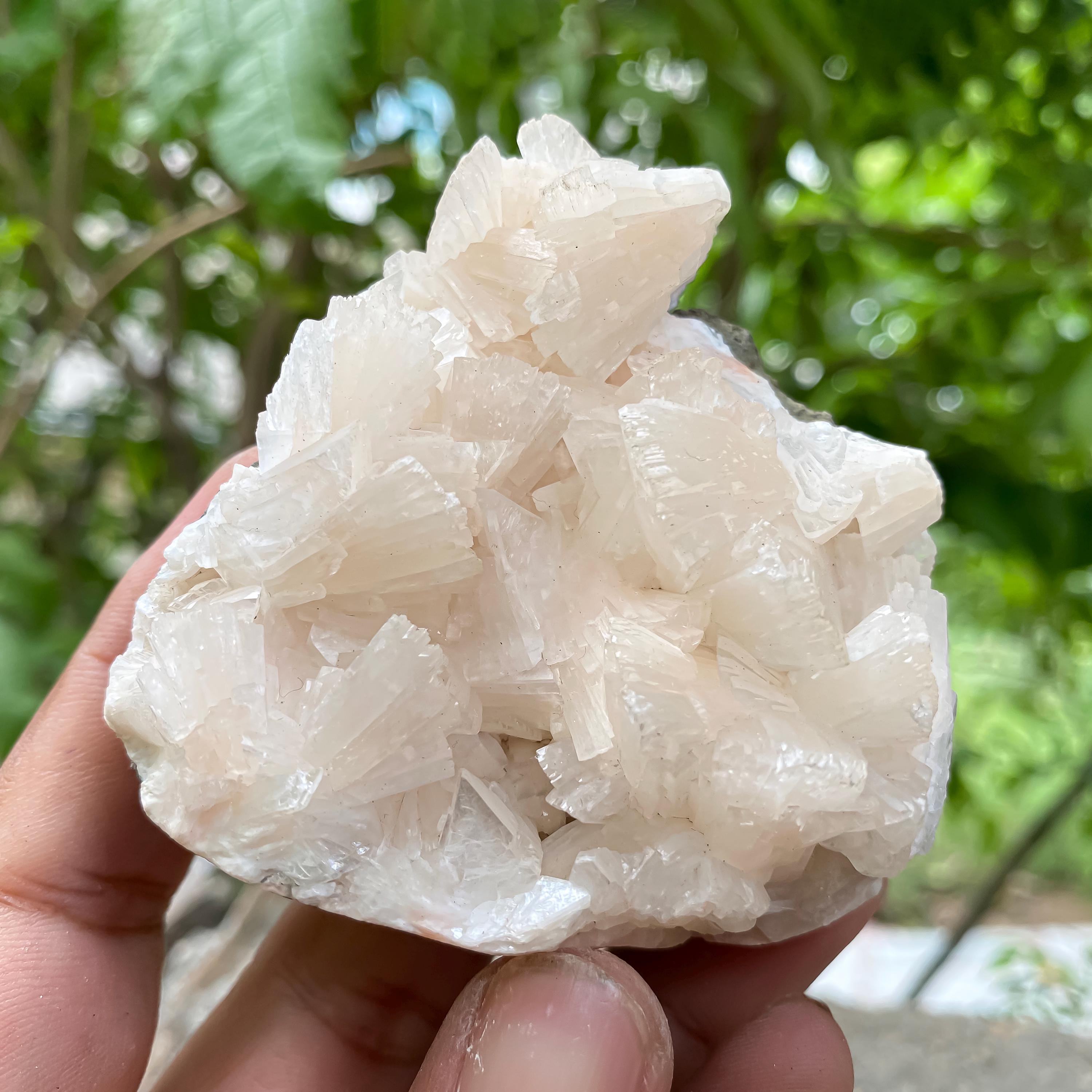 Natural Stilbite Apophyllite Geode Cluster: Reiki Healing Crystal 190gn