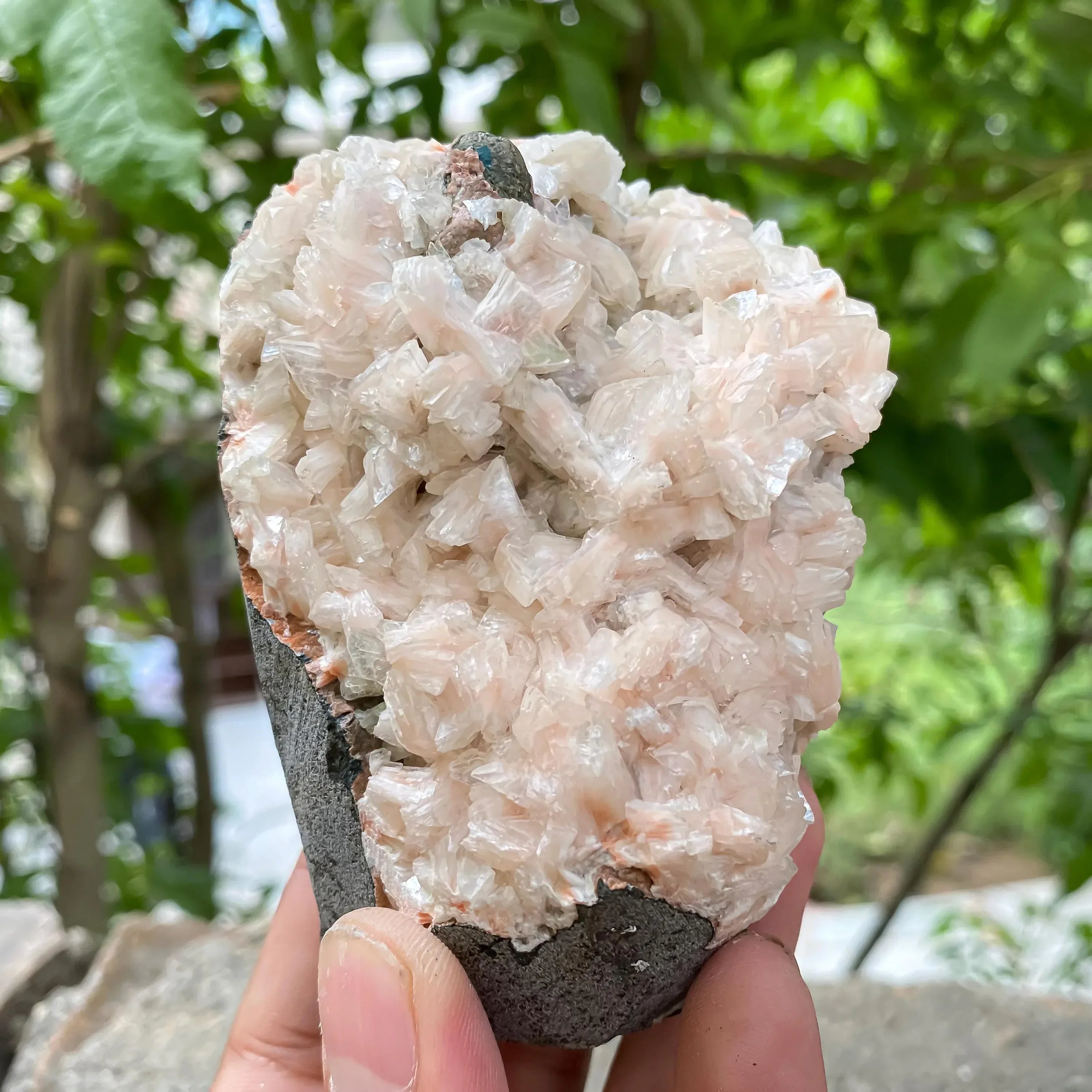 Raw Peach Stilbite Apophyllite Cluster : Healing Crystal, 450gm Zeolite