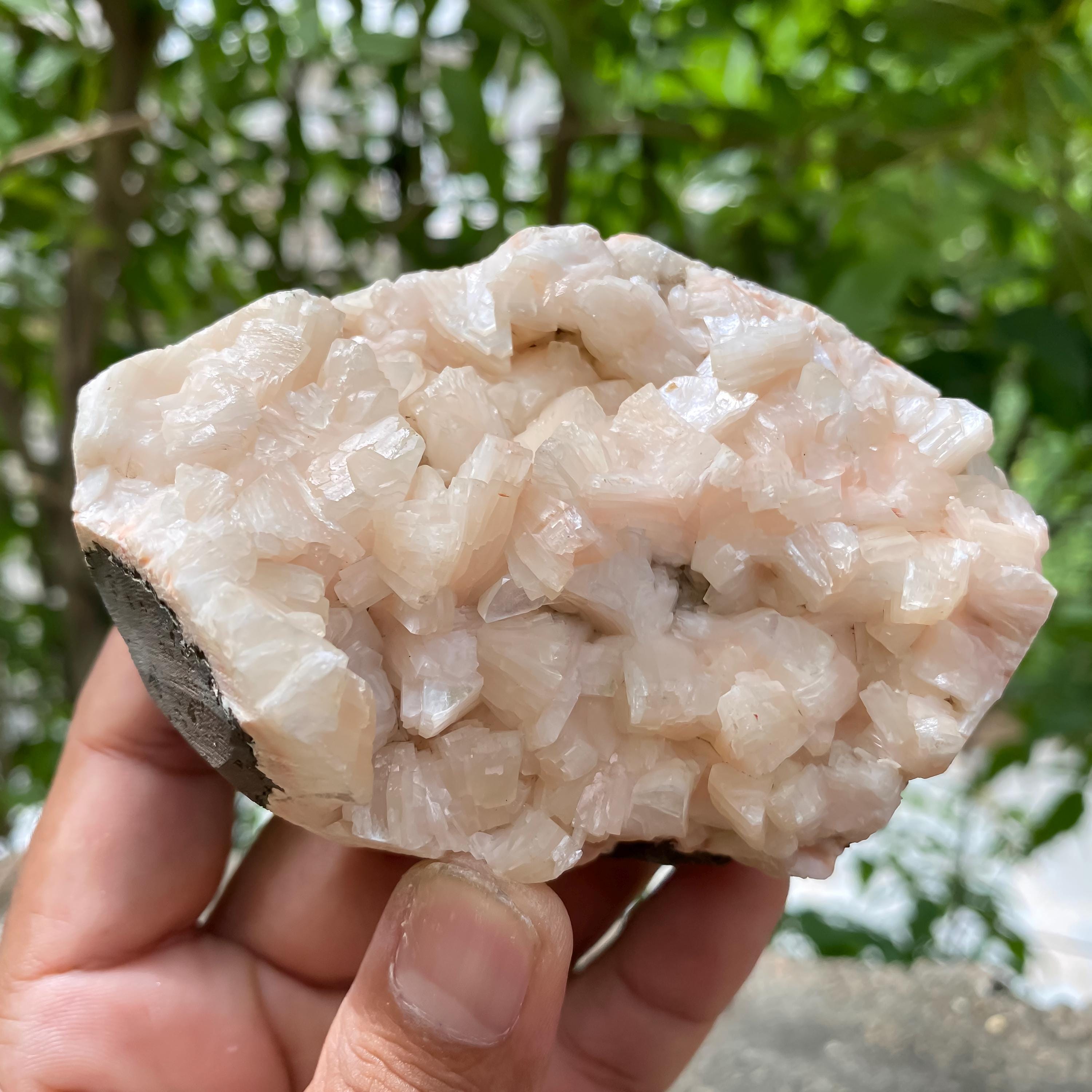 Natural Stilbite & Apophyllite Geode Cluster 315gm Raw Mineral Specimen, Healing Crystal Rough