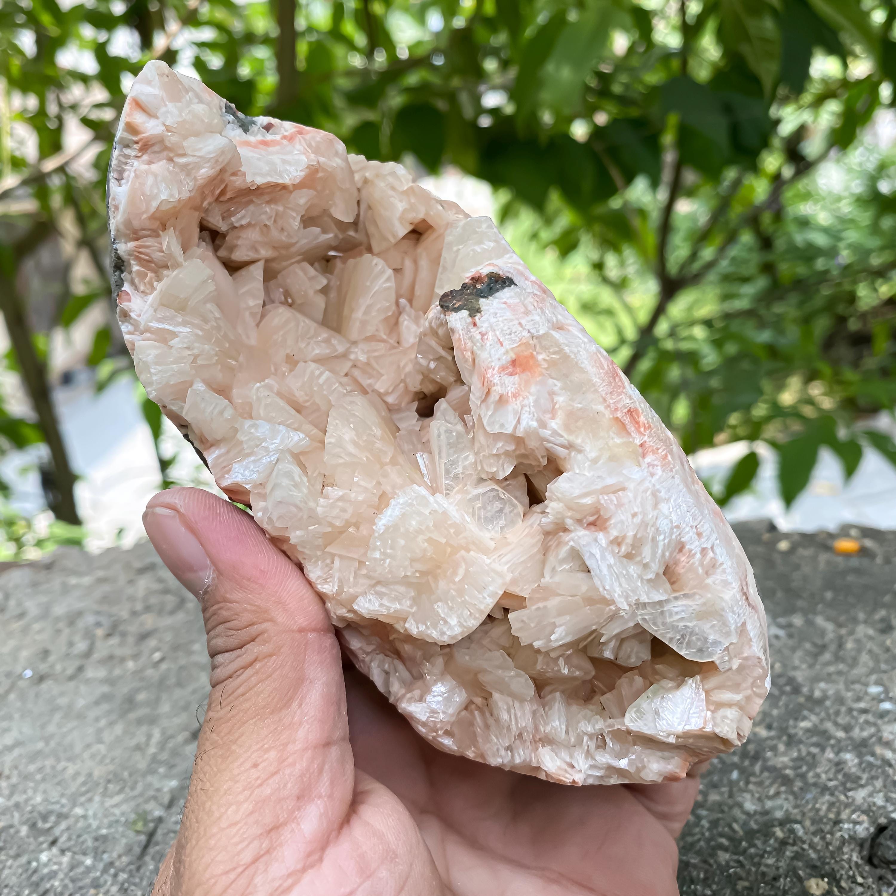 Raw Stillbite Apophyllite Geode Cluster Reiki Energy Crystal Mineral Specimen Rough 440gm