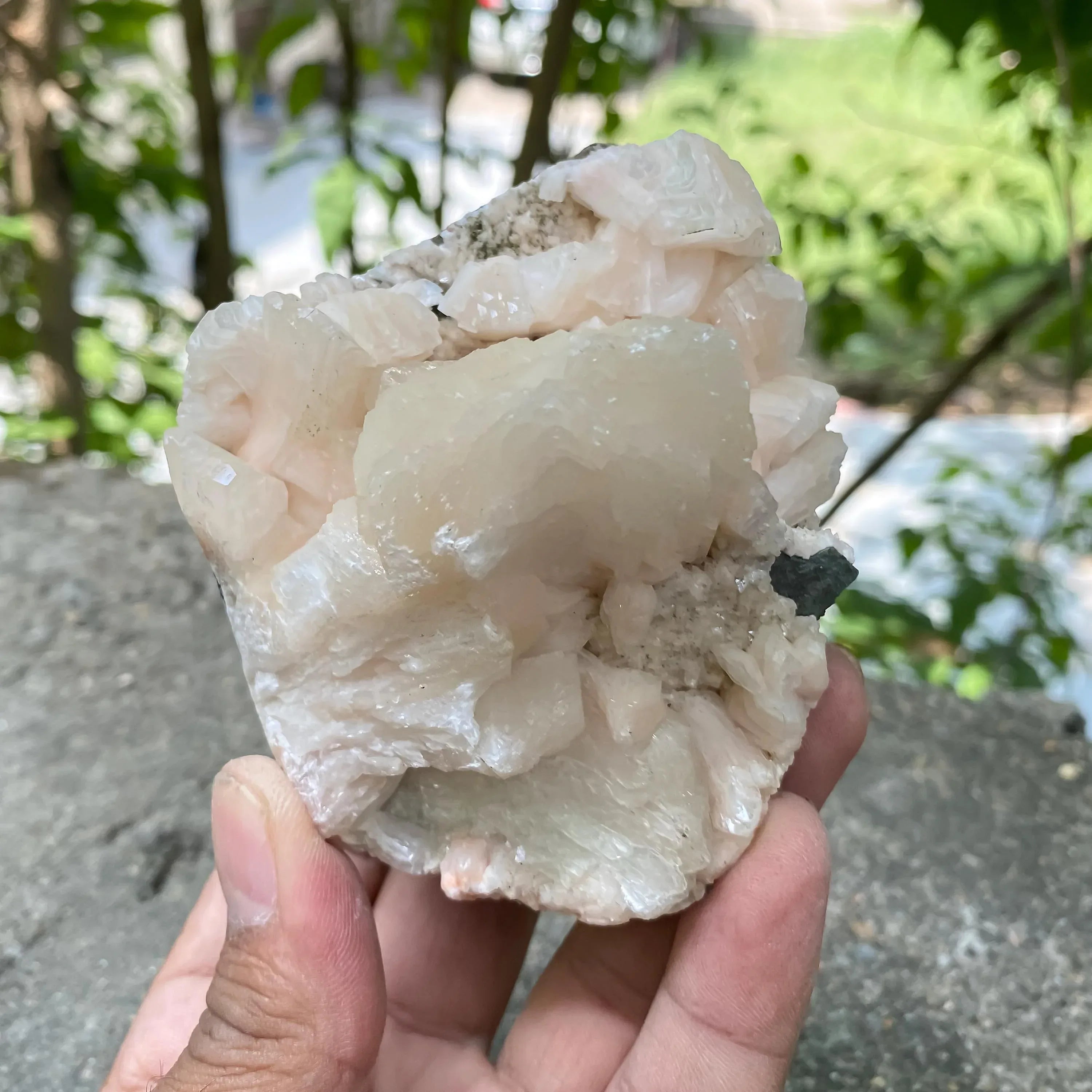 Rare Cubic Stilbite Apophyllite on Peach Pink Pastel Stilbite - Crystal Healing Decor 370gm Zeolite
