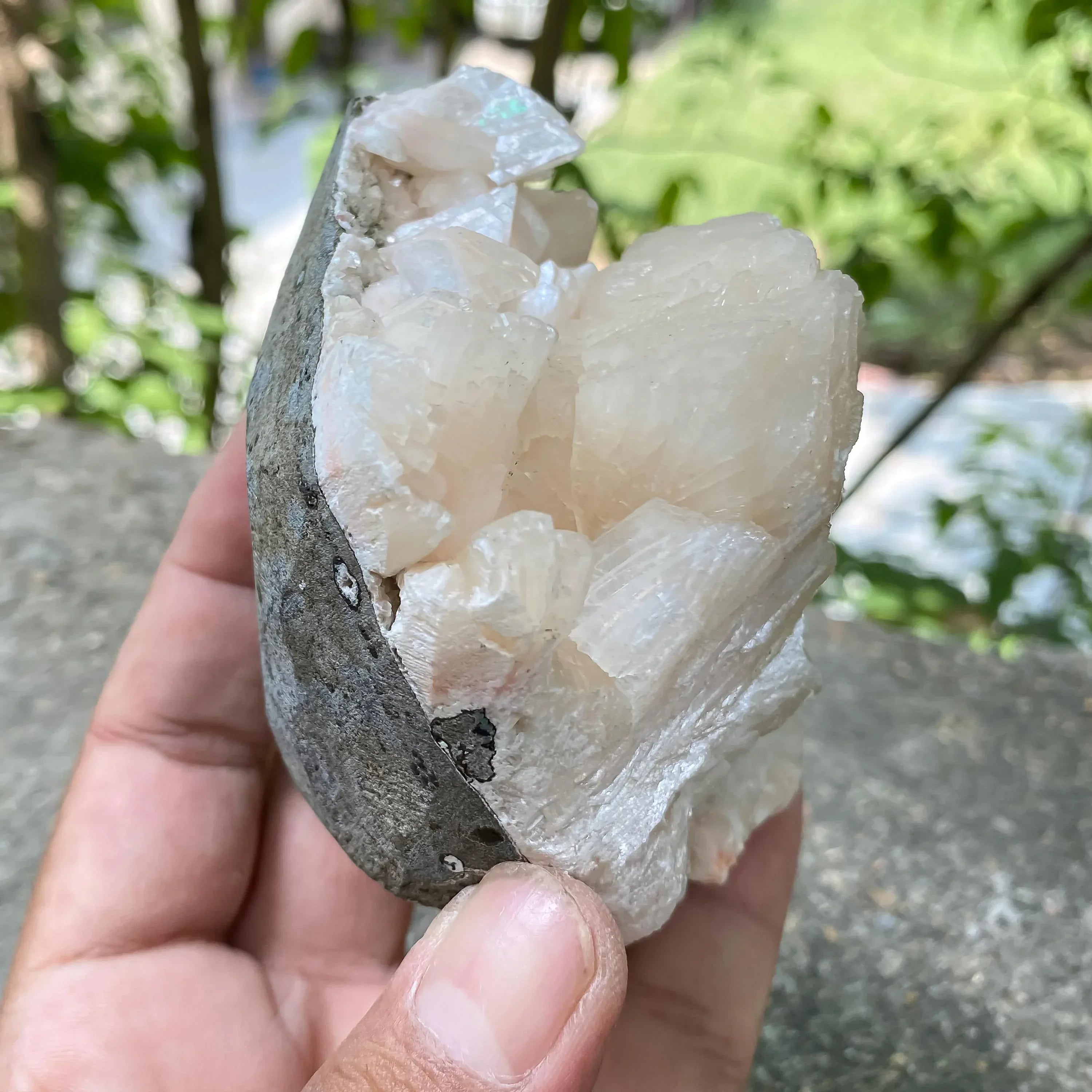Rare Cubic Stilbite Apophyllite on Peach Pink Pastel Stilbite - Crystal Healing Decor 370gm Zeolite