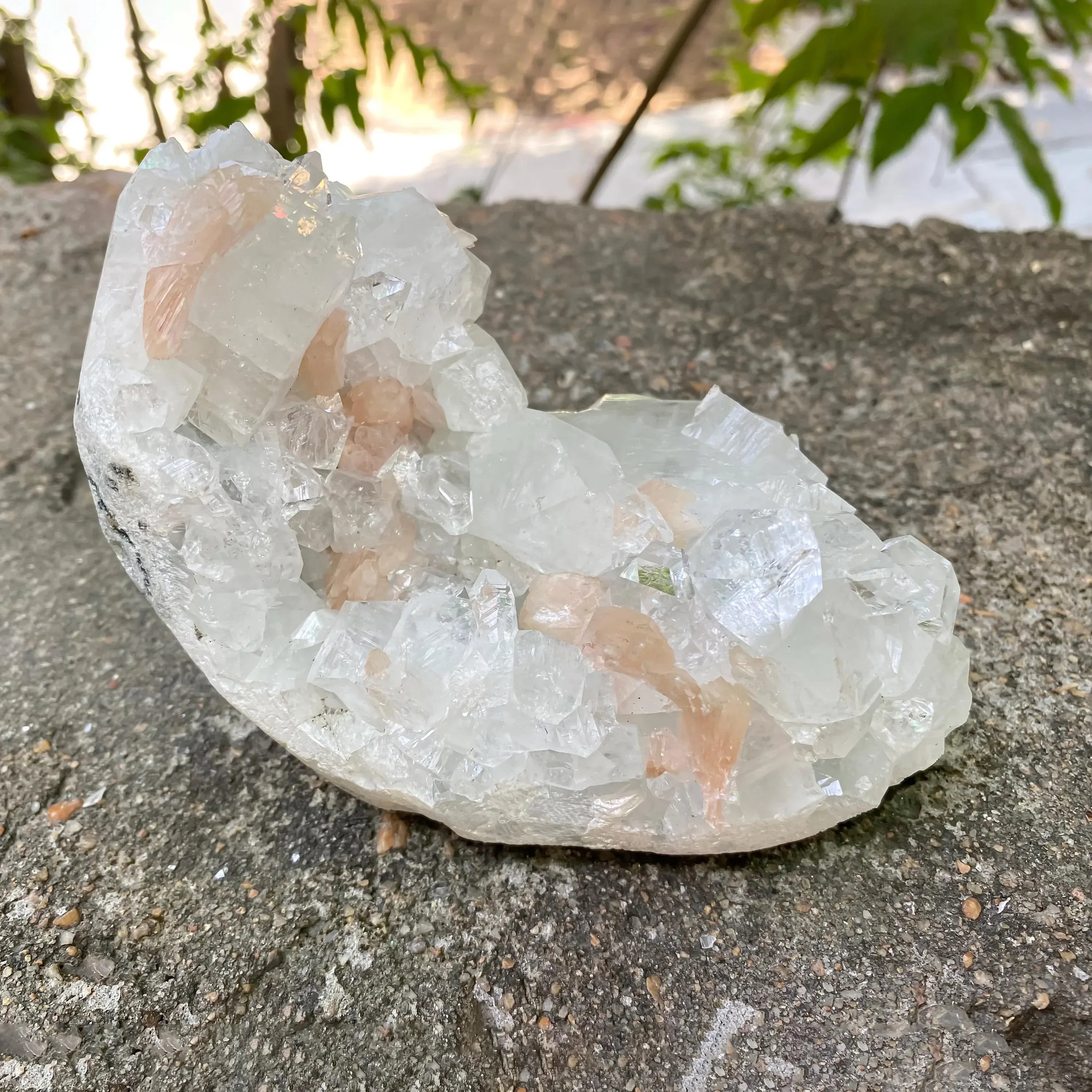 Apophyllite Crystal Cluster, Stilbite Zeolite Specimen, 610gm Cubic White Crystals Raw, White Apophyllite Zeolite Cluster Zeolite