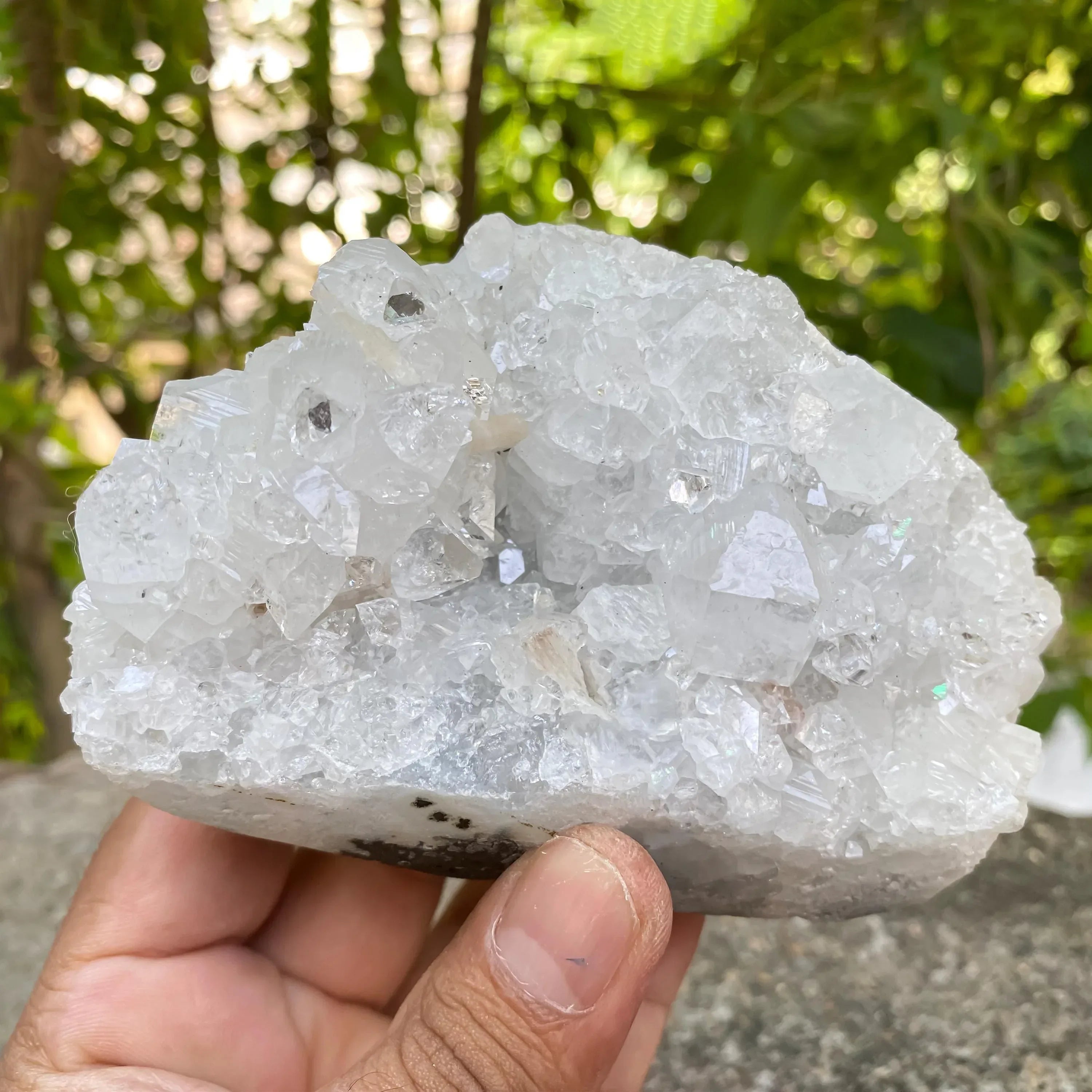 565gm Natural White Apophyllite Cluster Raw Crystal Mineral Reiki Healing Specimen Zeolite