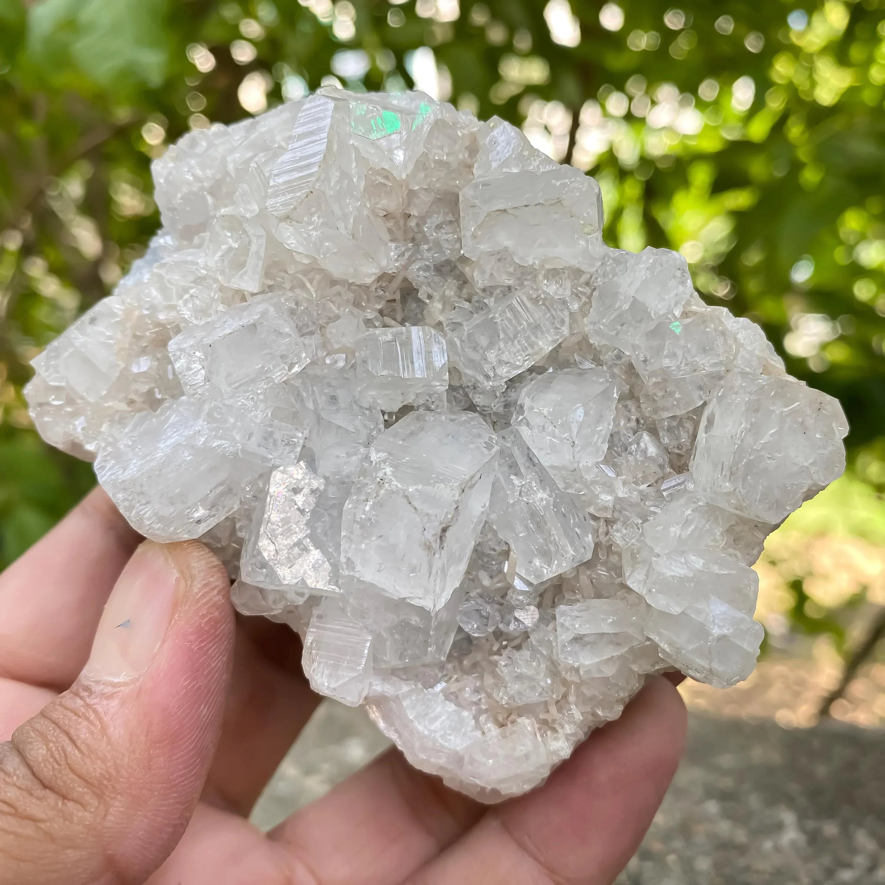 White Apophyllite Crystal Cluster: Natural Healing Stone 290gm Zeolite