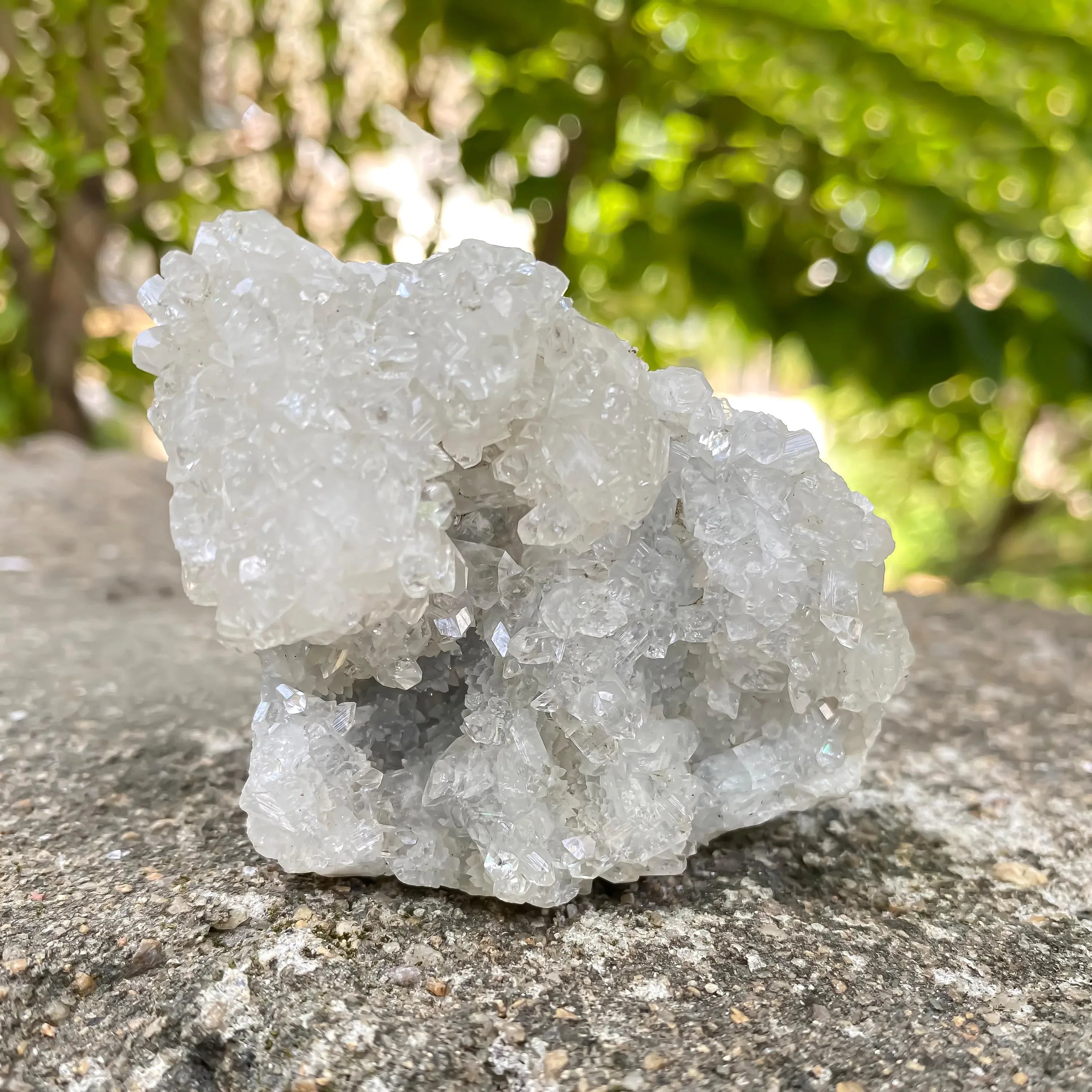 White Apophyllite Cluster for Meditation & Energy Healing | 100gm Raw Crystal Decor | Unique Crystal Gift - Himalya Quartz
