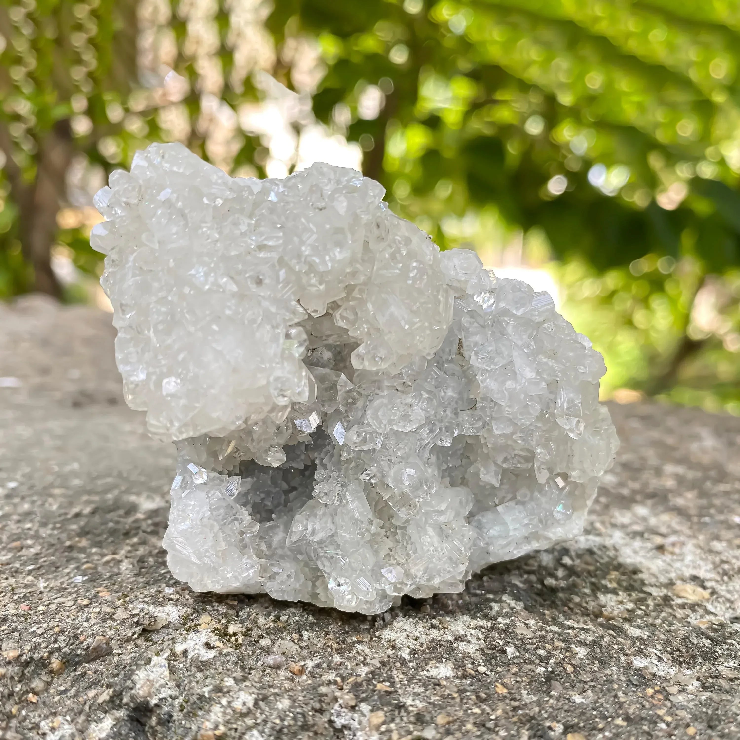 White Apophyllite Cluster for Meditation & Energy Healing | 100gm Raw Crystal Decor | Unique Crystal Gift Zeolite