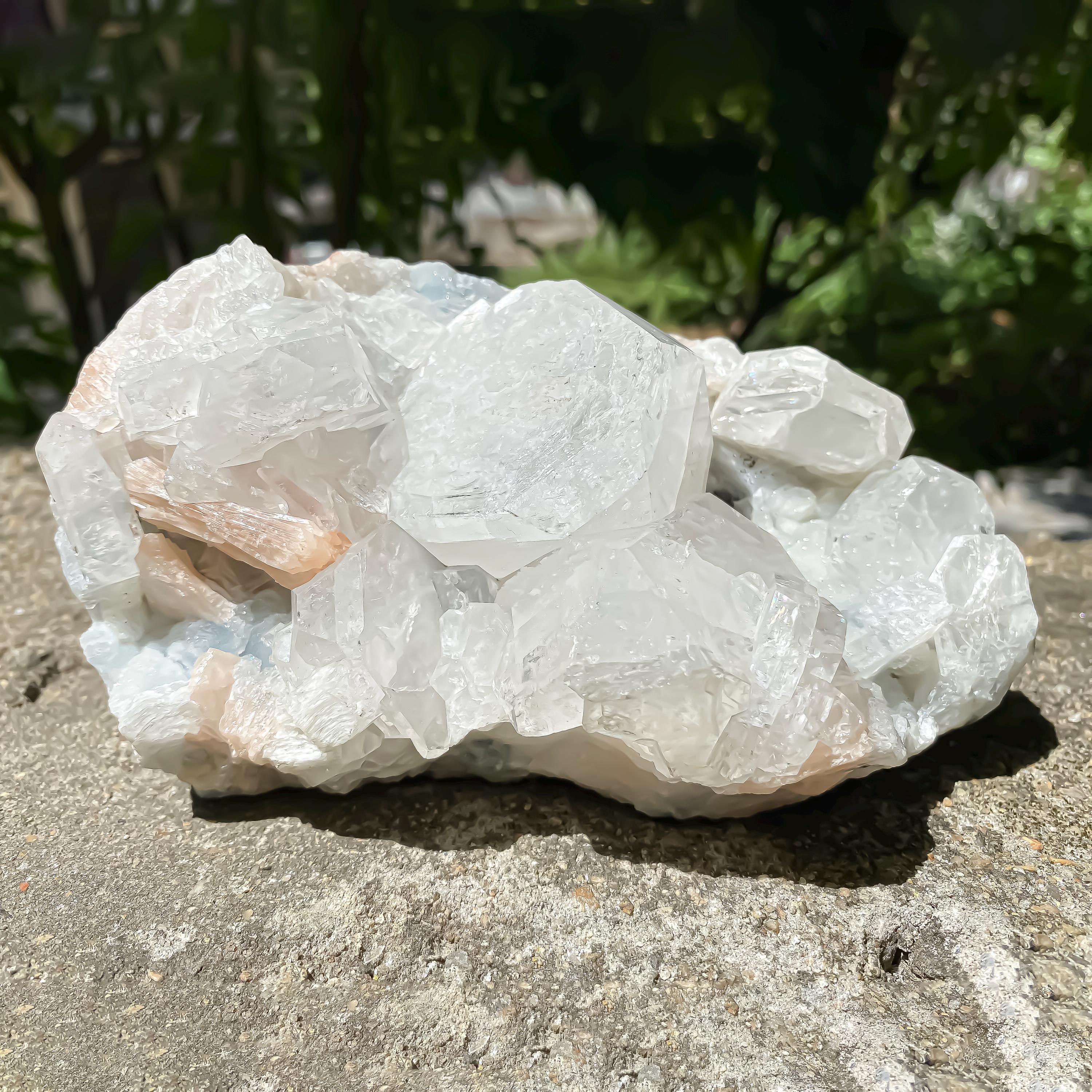 Apophyllite Cluster Crystal Specimen Natural Rough Mineral Stone for Energy Healing, Meditation, Home Decor Zeolite
