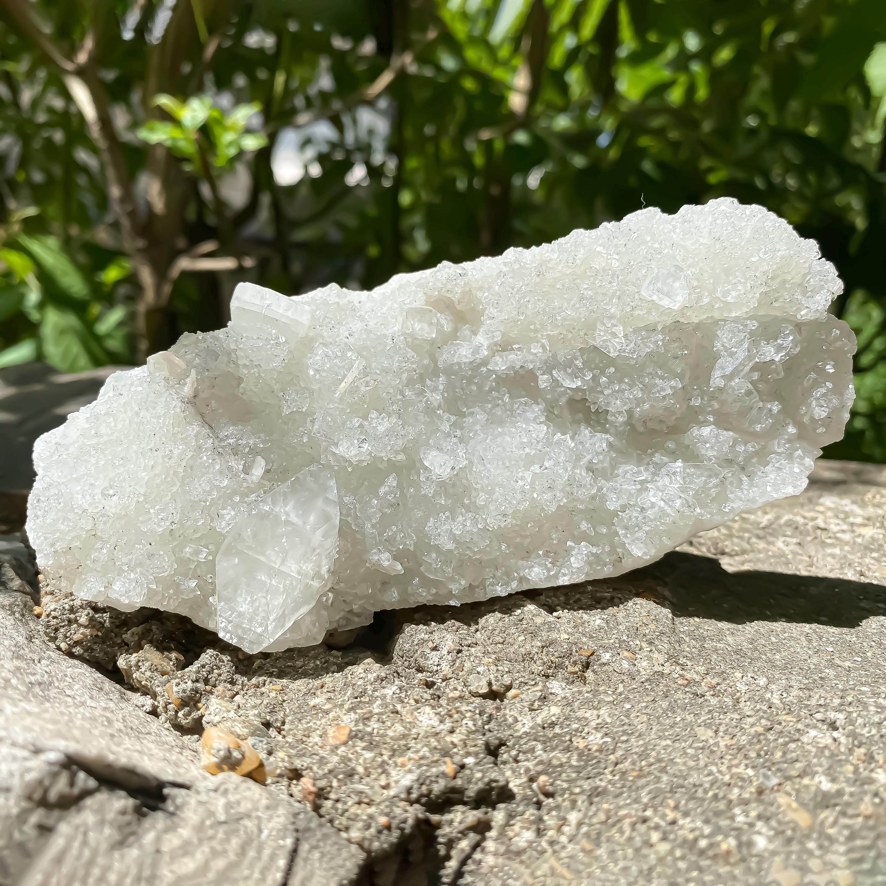 Apophyllite Zeolite Cluster: Natural Healing Stone, Meditation Decor Rough 275gm