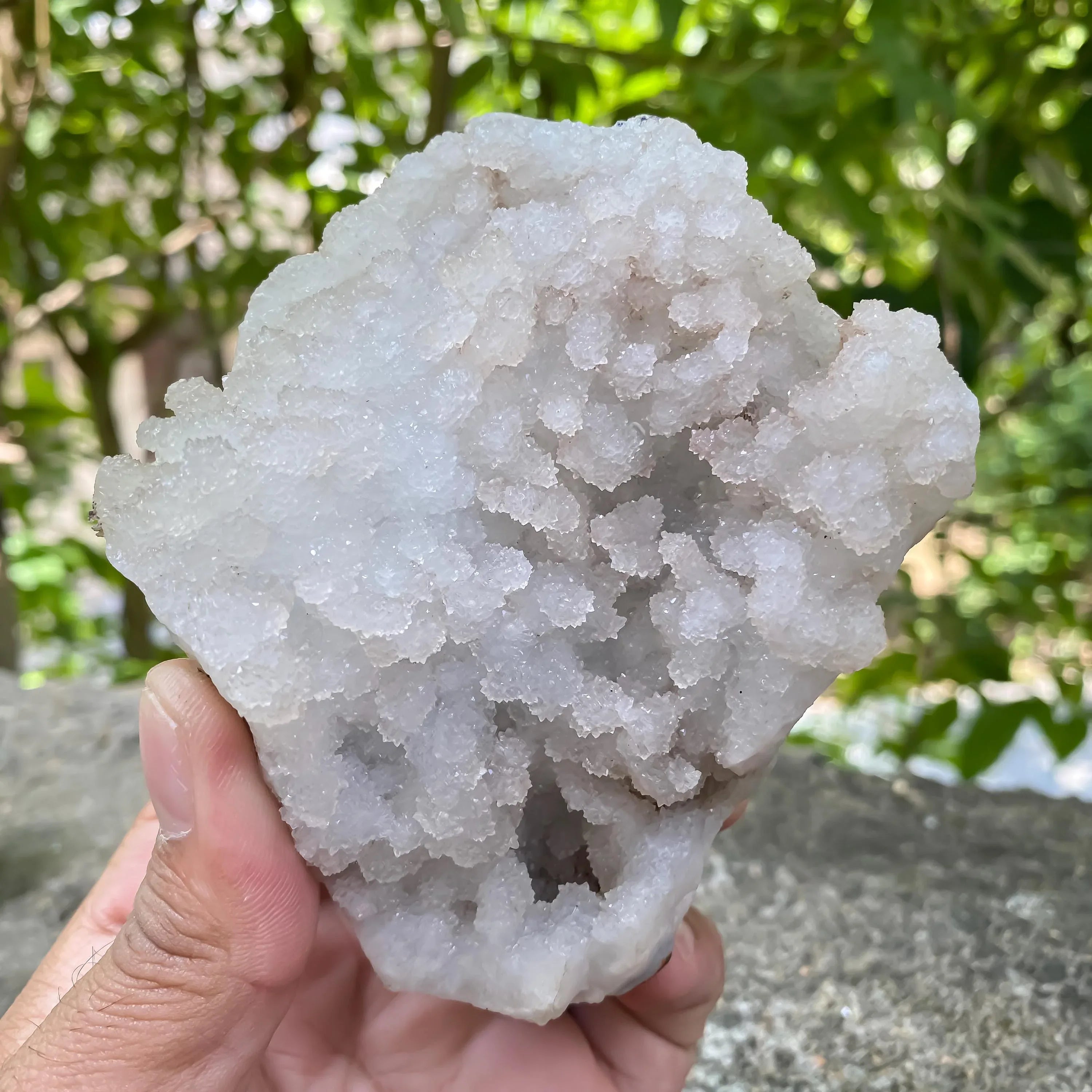 Natural Chalcedony & Apophyllite Cluster High Energy Healing Crystal, Mineral Specimen, Reiki Stone Crystal 450gm - Himalya Quartz