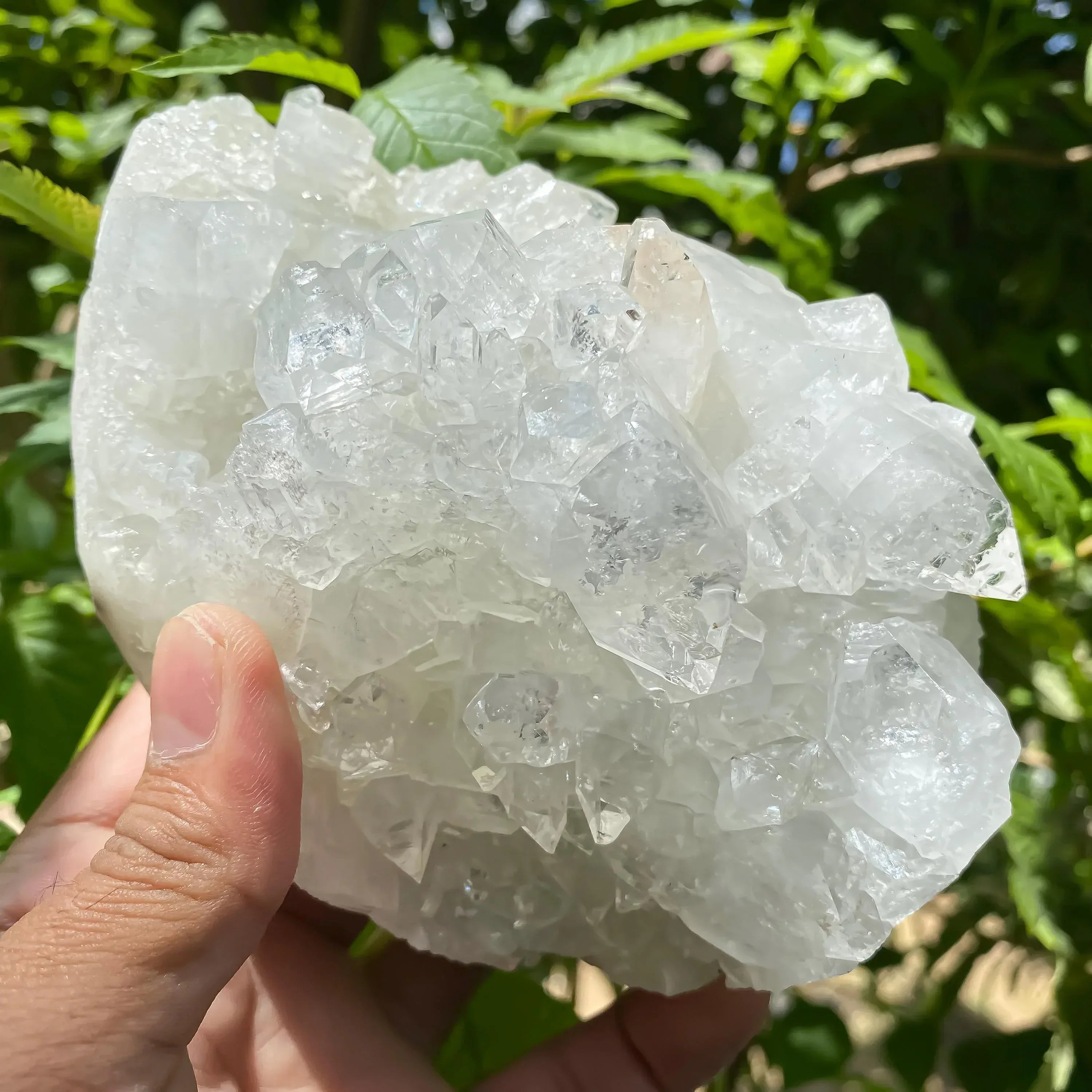 Raw White Apophyllite Crystal Cluster | Reiki Healing Stone Zeolite