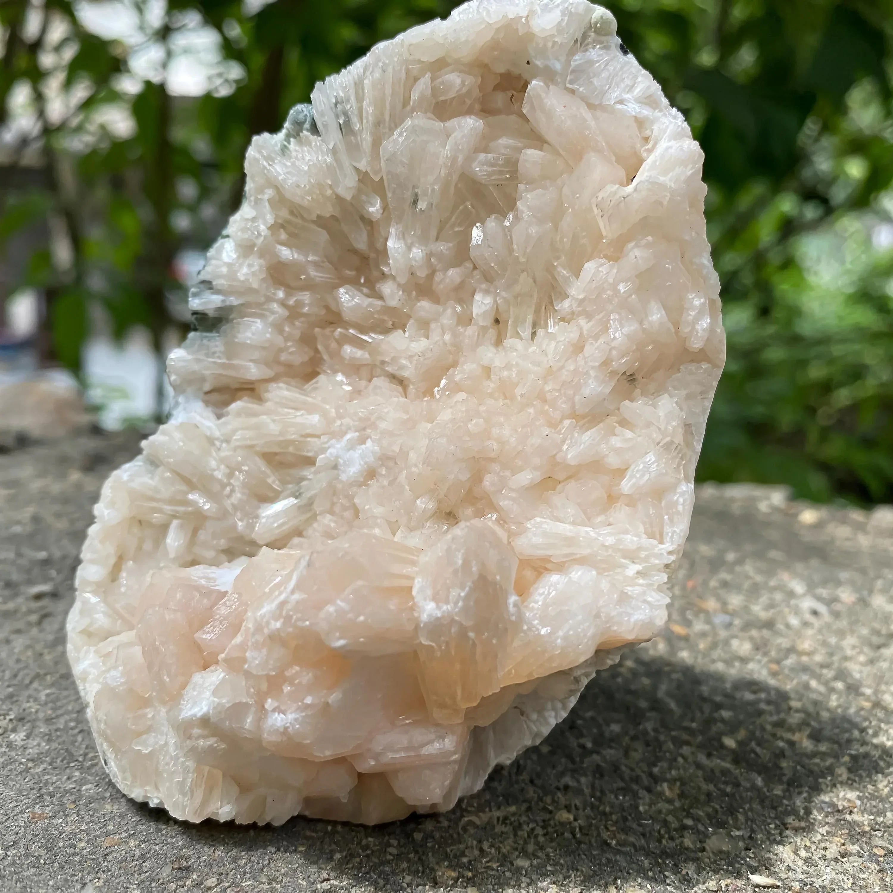 Peach Stilbite Apophyllite Cluster: Raw Healing Crystal Display 350gm Zeolite
